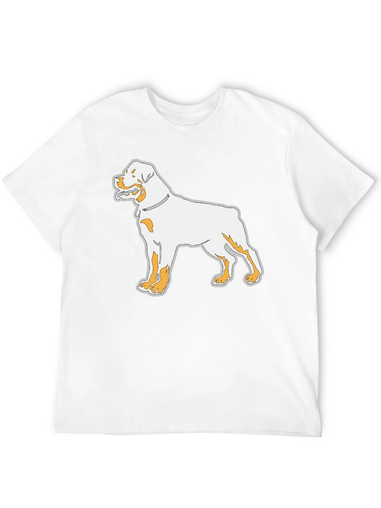 Rottweiler Dog Graphic Print Mens Black T-Shirt