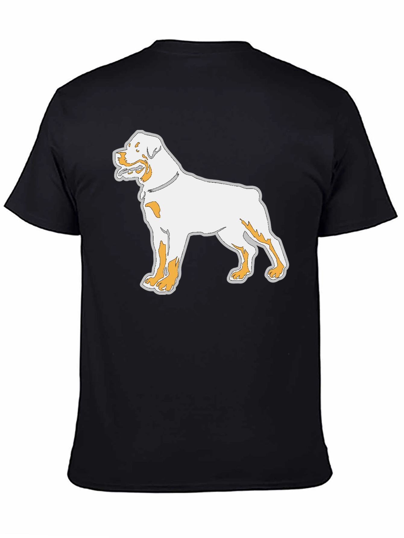 Rottweiler Dog Graphic Print Mens Black T-Shirt