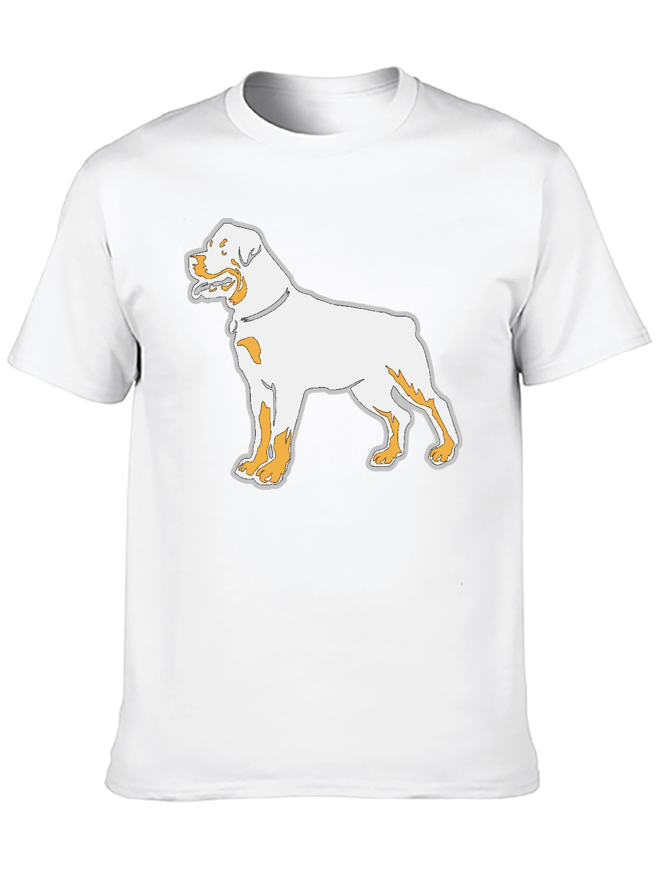 Rottweiler Dog Graphic Print Mens Black T-Shirt