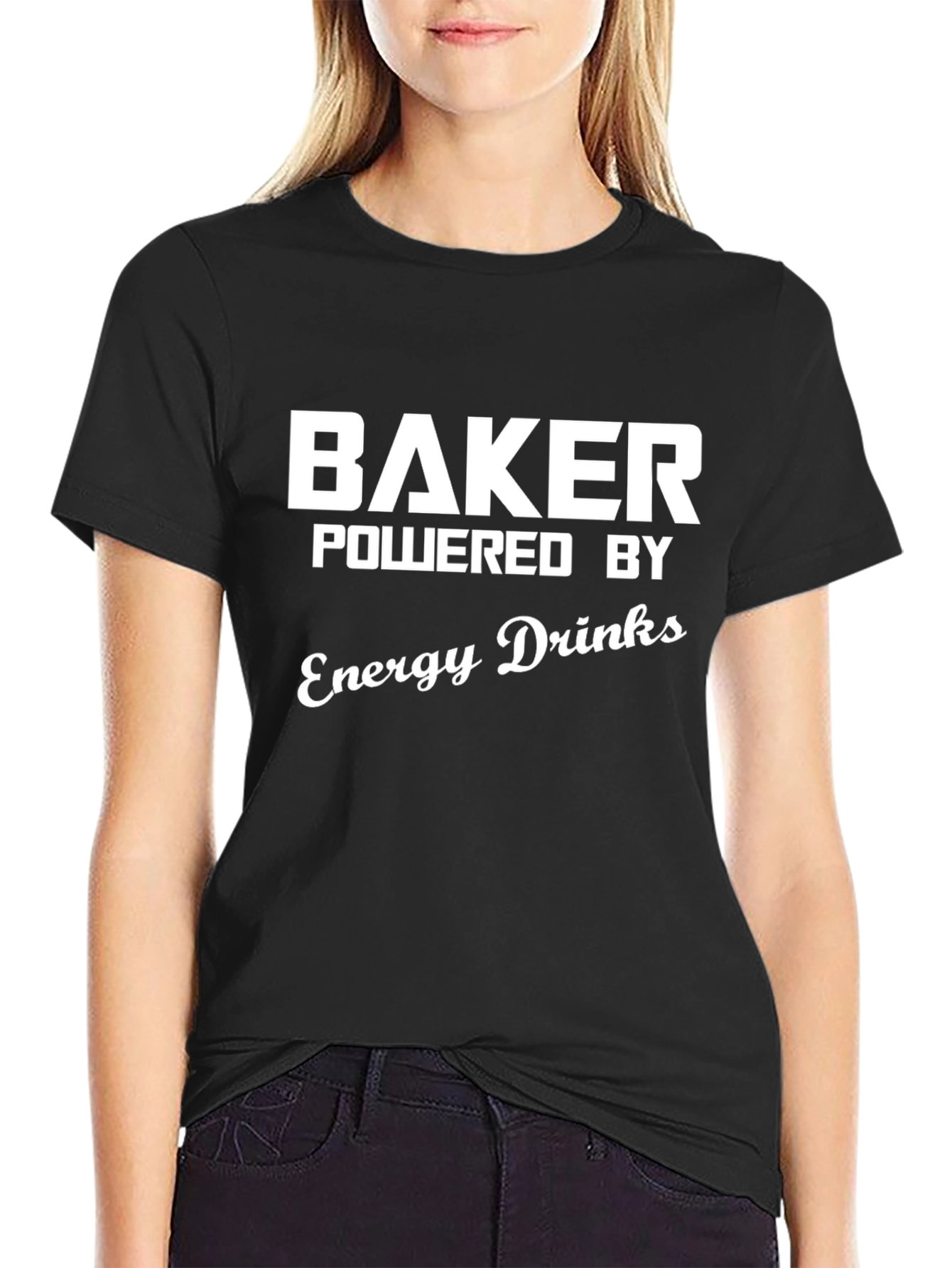 Baker Powered By Energy Drinks Black T-Shirt