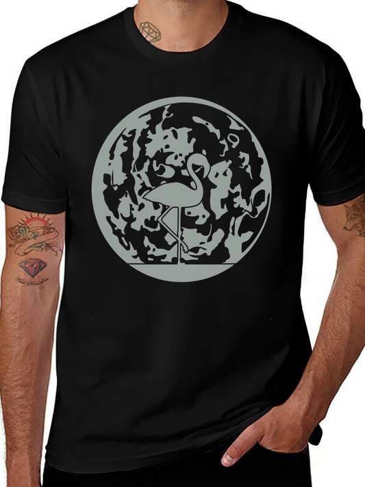 Flamingo Moon Graphic Tee - Stylish Mens T-Shirt