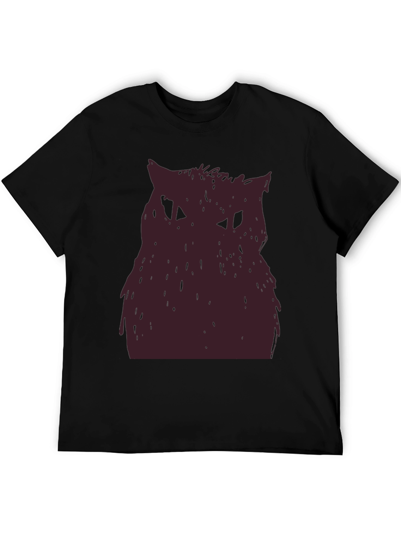 Owl Graphic Tee - Black Cotton T-Shirt
