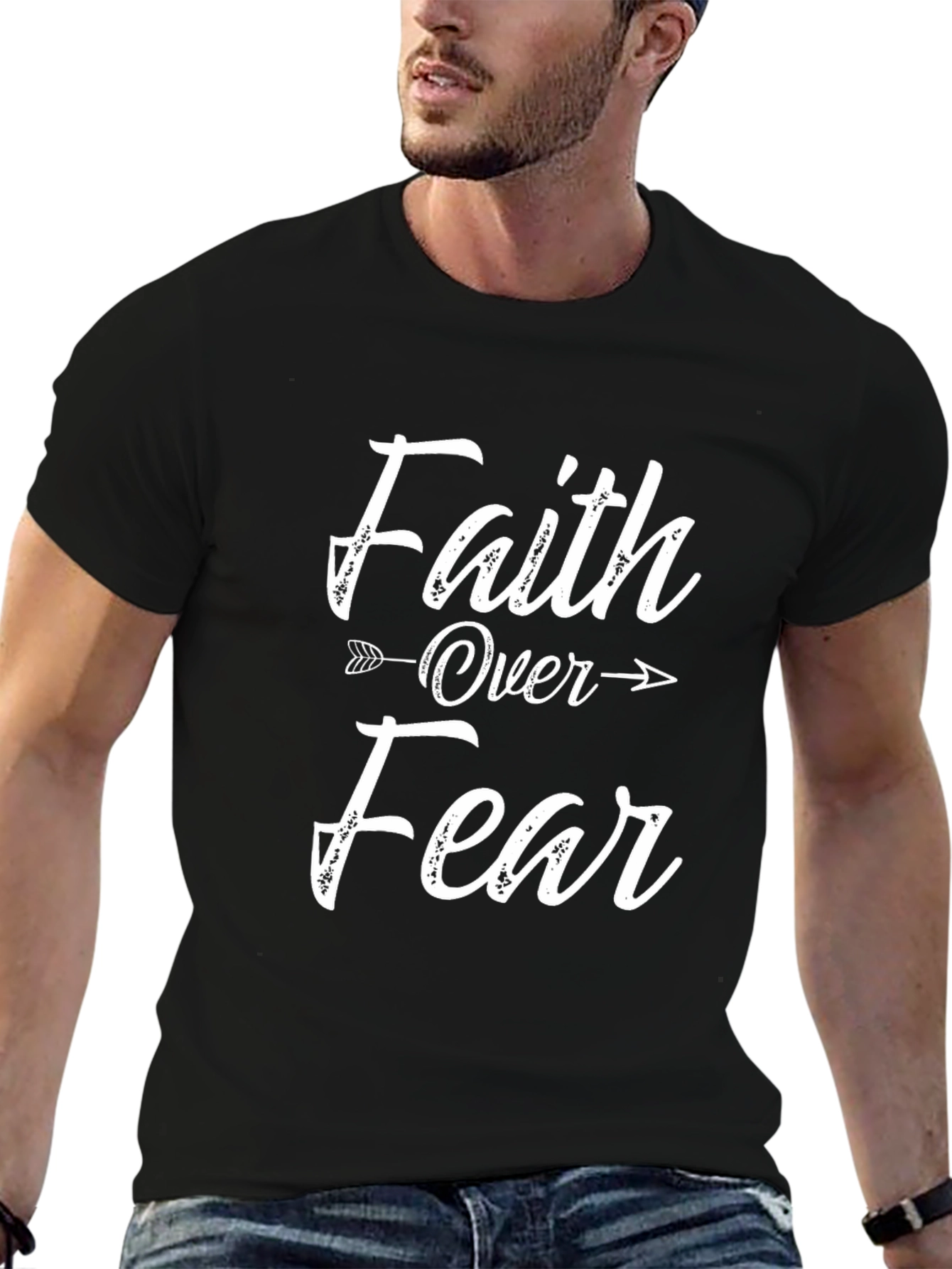 Faith Over Fear Graphic Tee - Mens Black T-Shirt