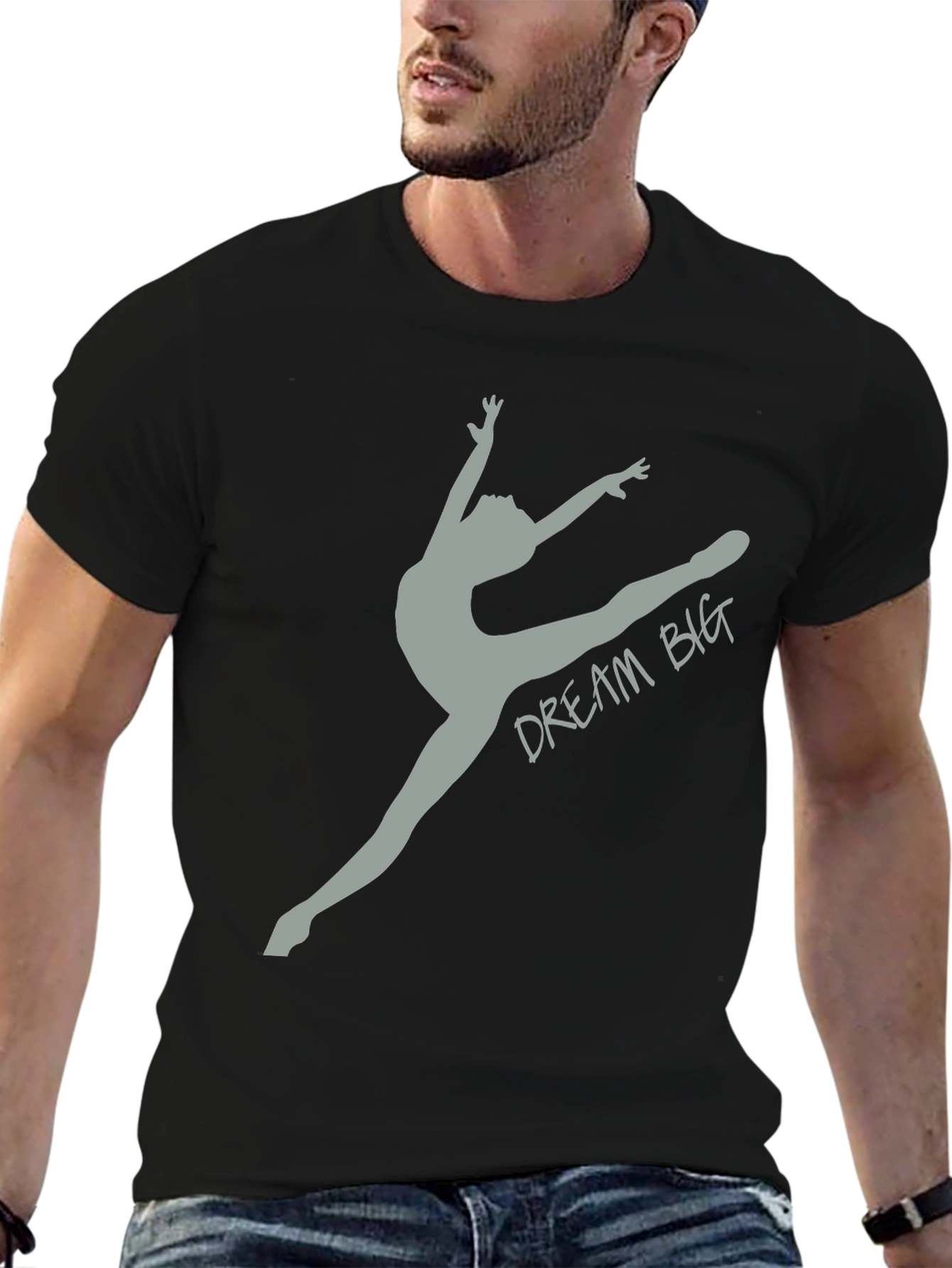 Dream Big Gymnast Tee - Black Cotton T-Shirt