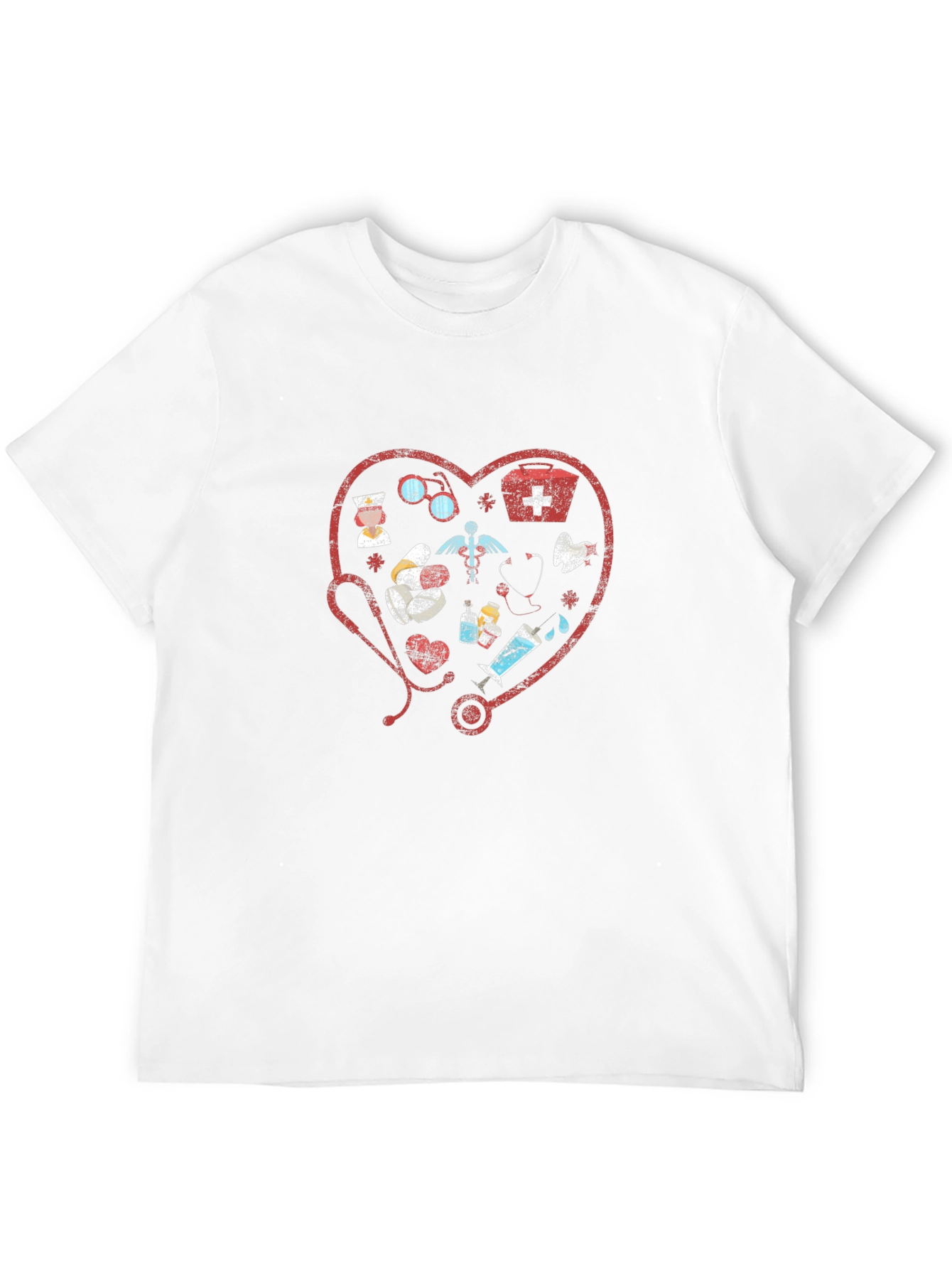 Medical Love Heart Graphic Tee - Black