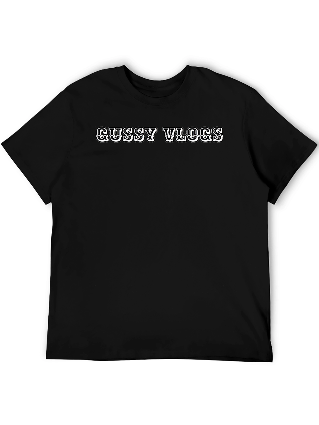 Gussy Vlogs Graphic Black T-Shirt