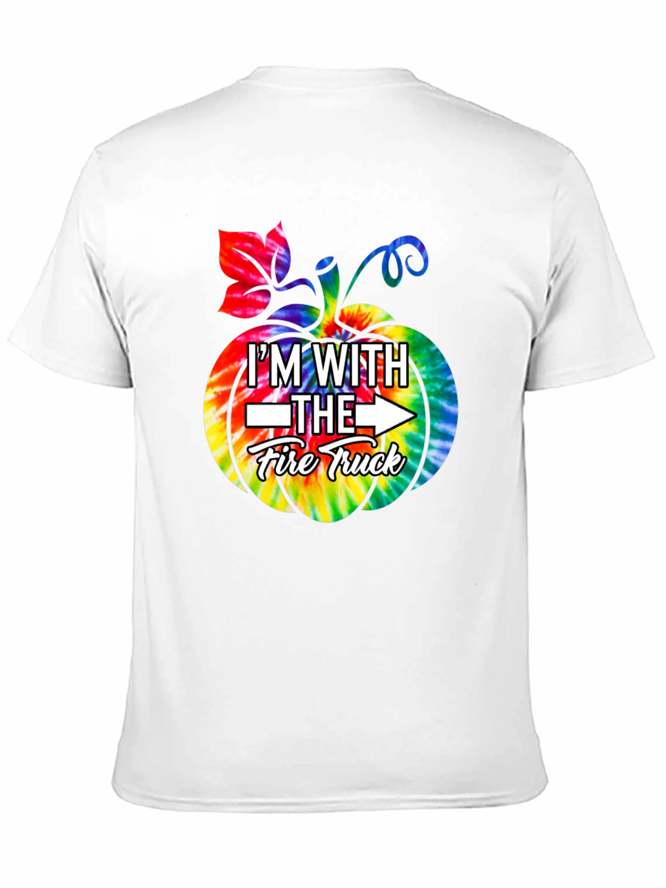 Im With The Fire Truck Pumpkin Tie-Dye Graphic T-Shirt