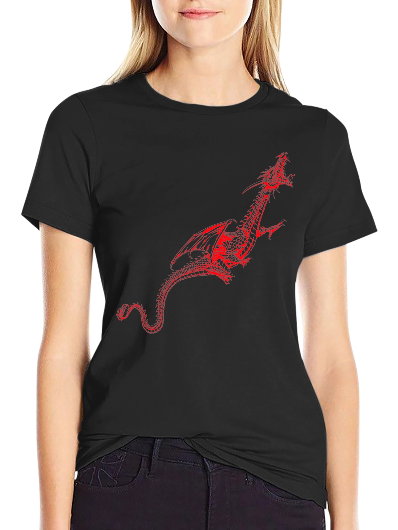 Red Dragon Graphic Black T-Shirt