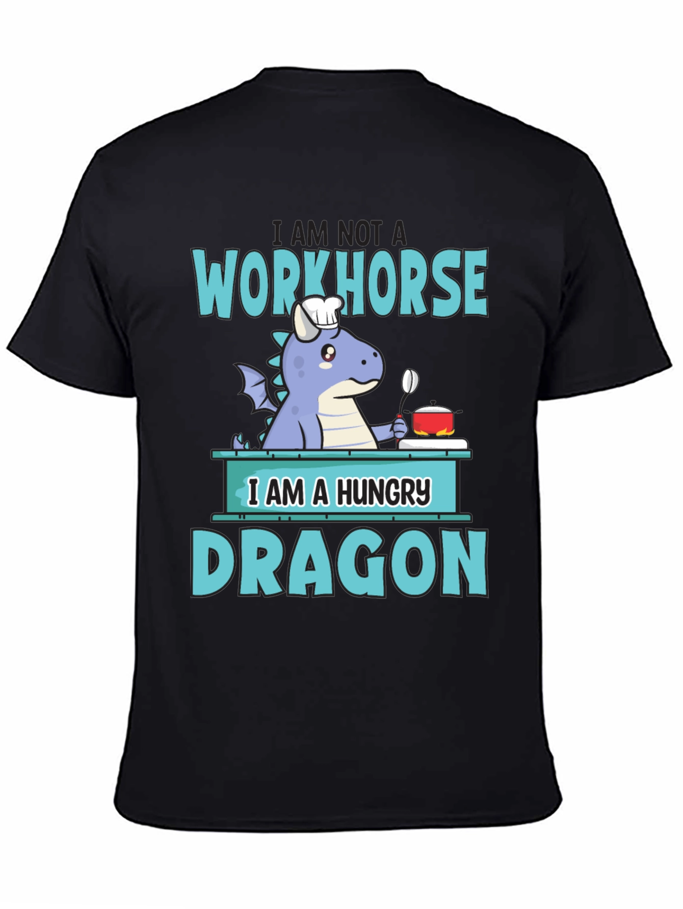 Hungry Dragon Chef T-Shirt Funny Novelty Graphic Tee
