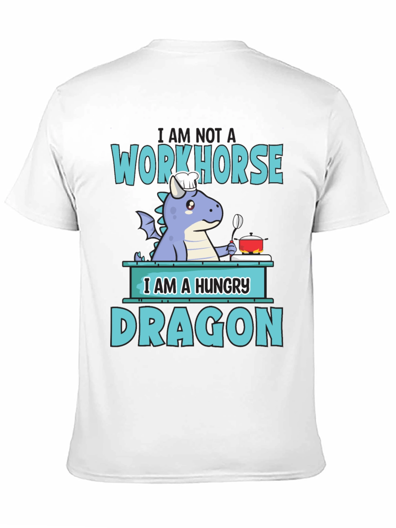 Hungry Dragon Chef T-Shirt Funny Novelty Graphic Tee