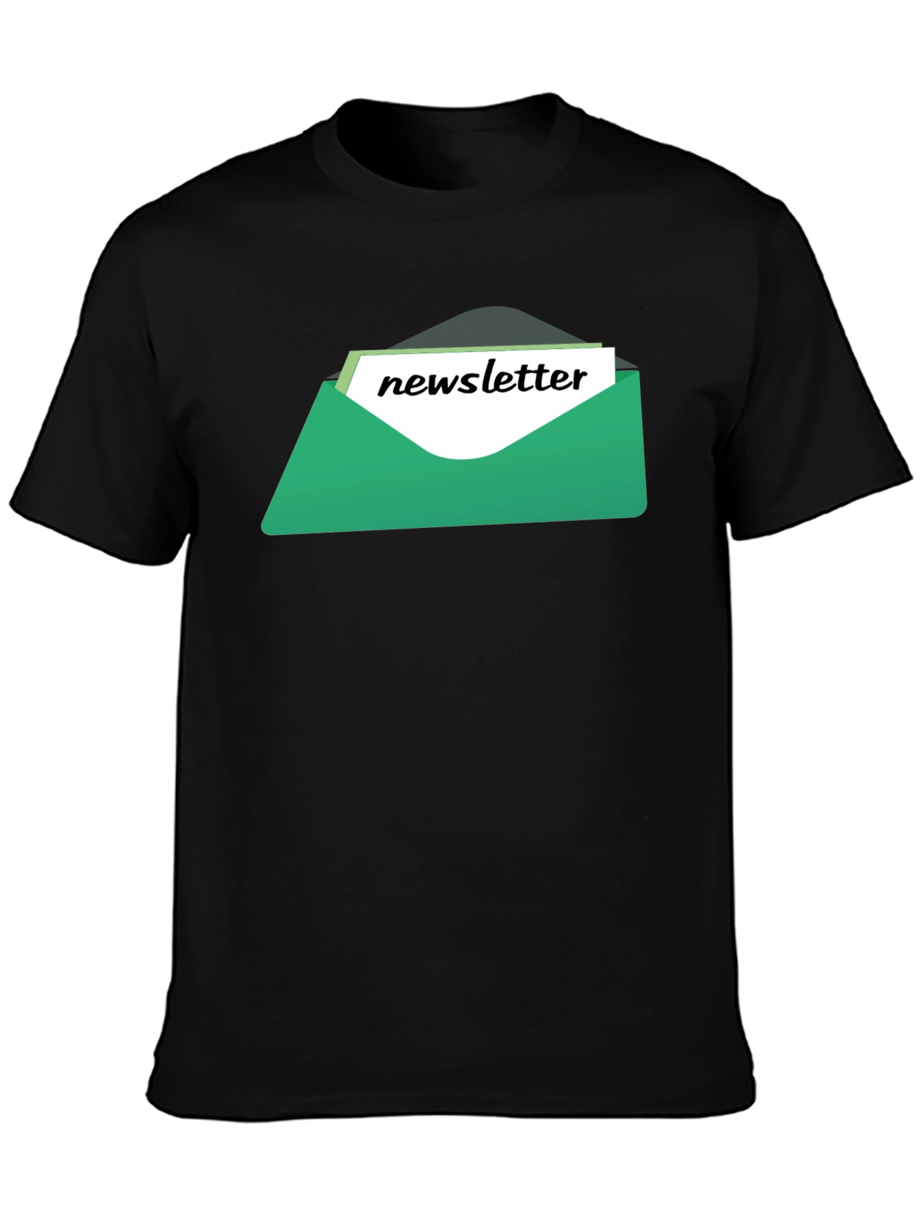 Newsletter Graphic Tee - Black Cotton T-Shirt