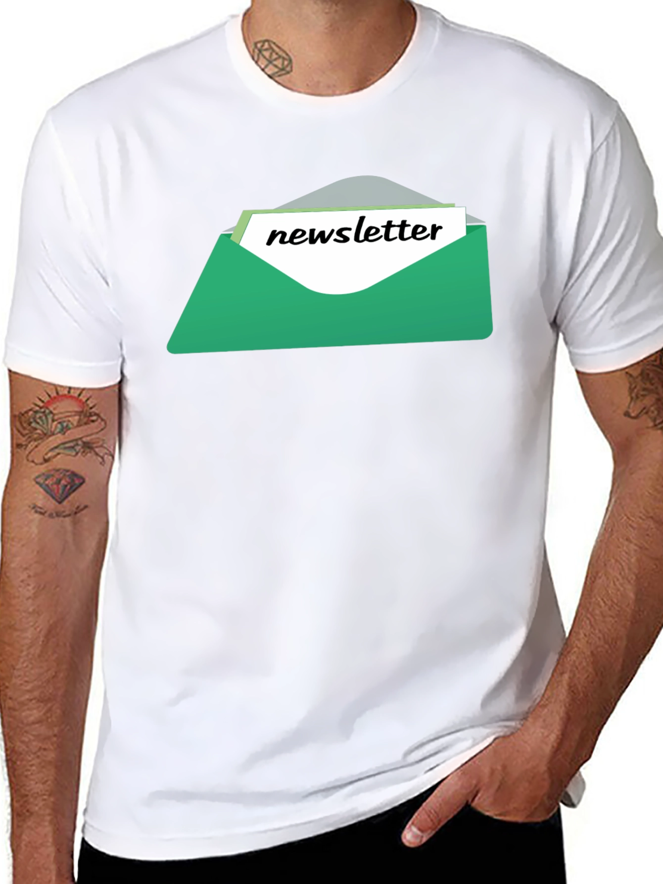Newsletter Graphic Tee - Black Cotton T-Shirt