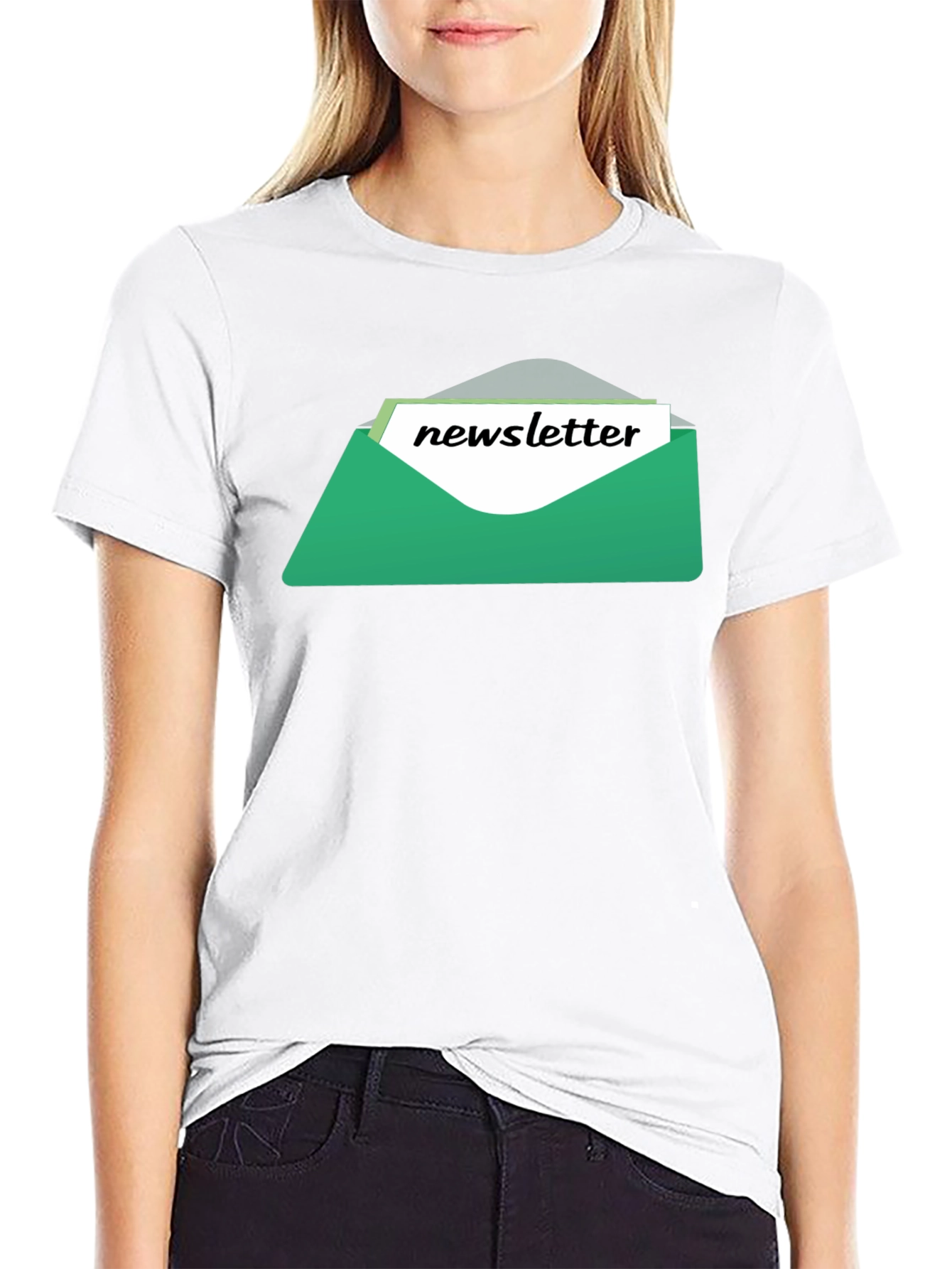 Newsletter Graphic Tee - Black Cotton T-Shirt