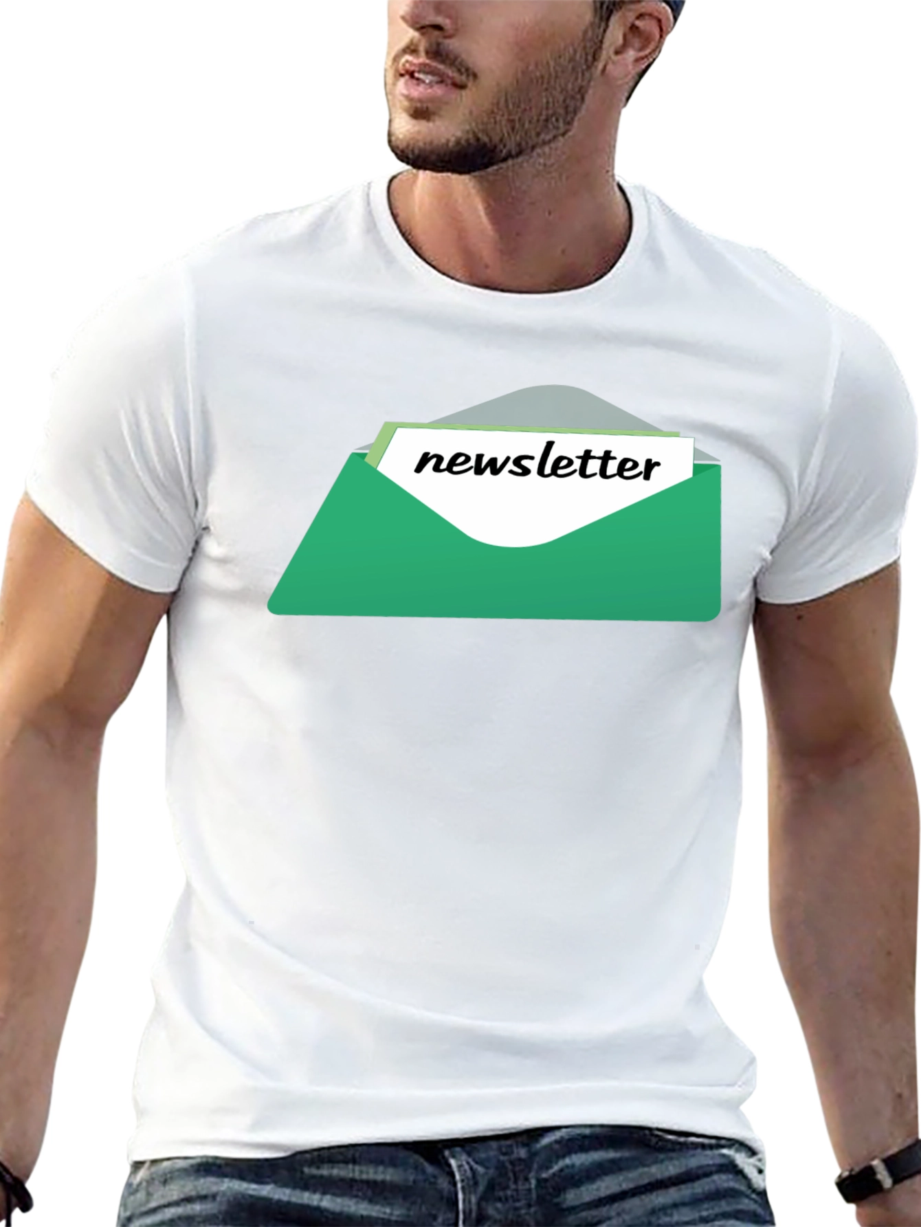 Newsletter Graphic Tee - Black Cotton T-Shirt