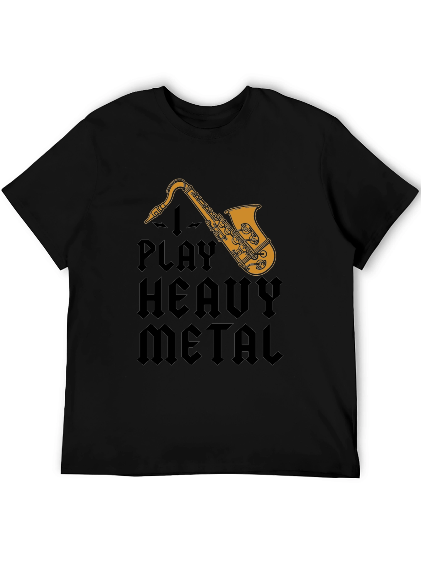 I Play Heavy Metal Saxophone Black T-Shirt