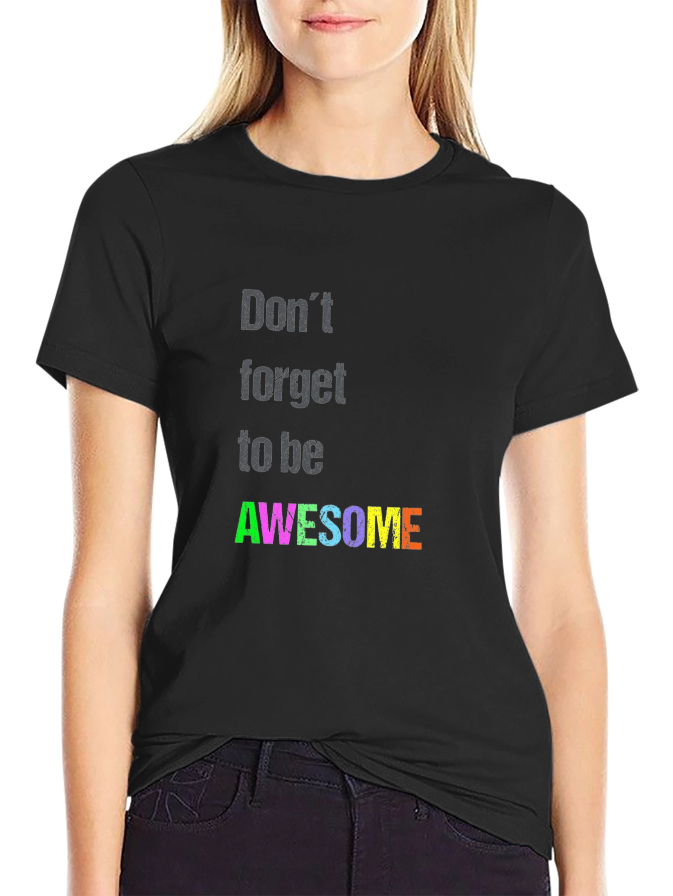 Awesome Graphic Tee - Black Short Sleeve T-Shirt