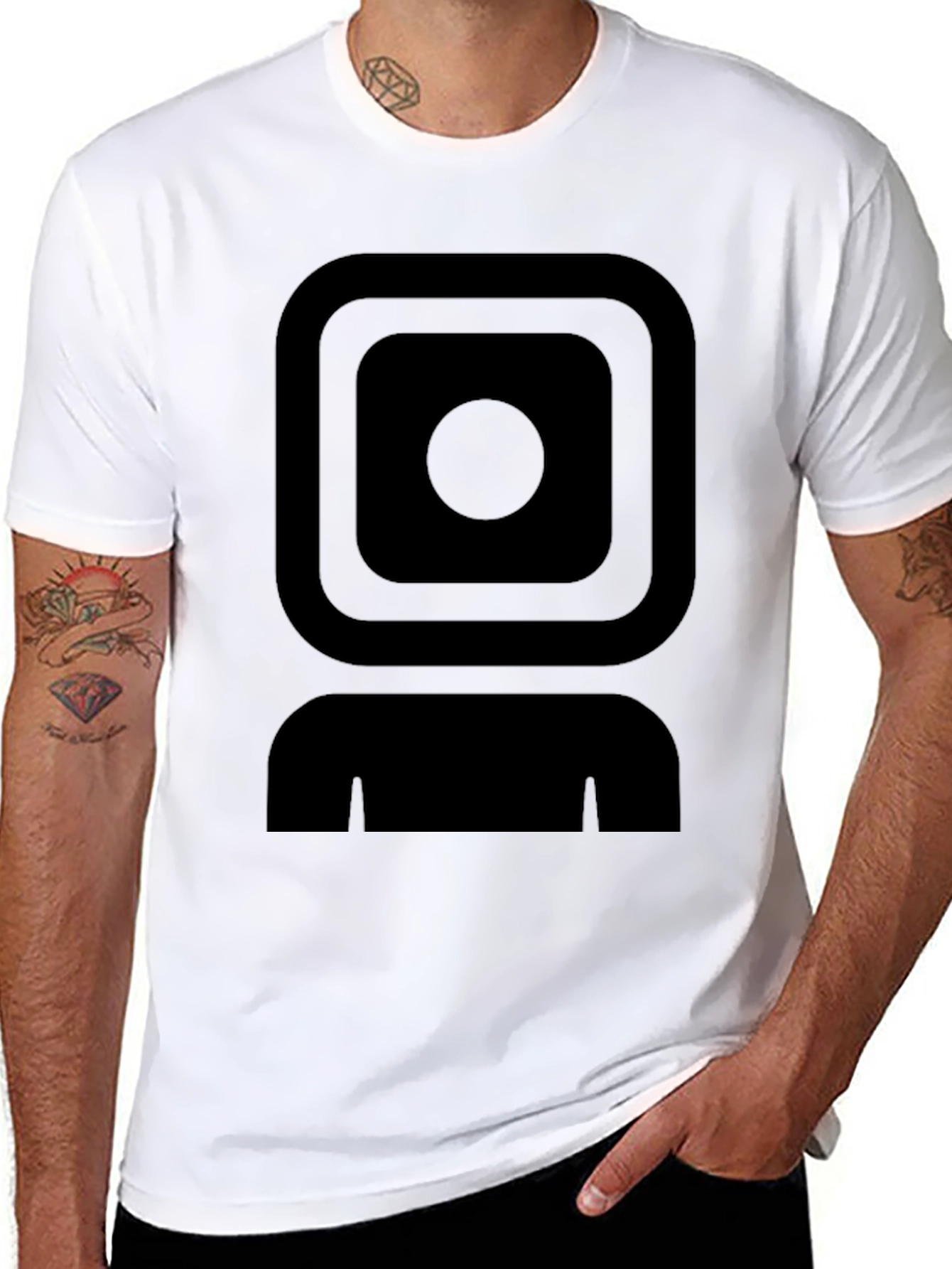Geometric Graphic Black T-Shirt