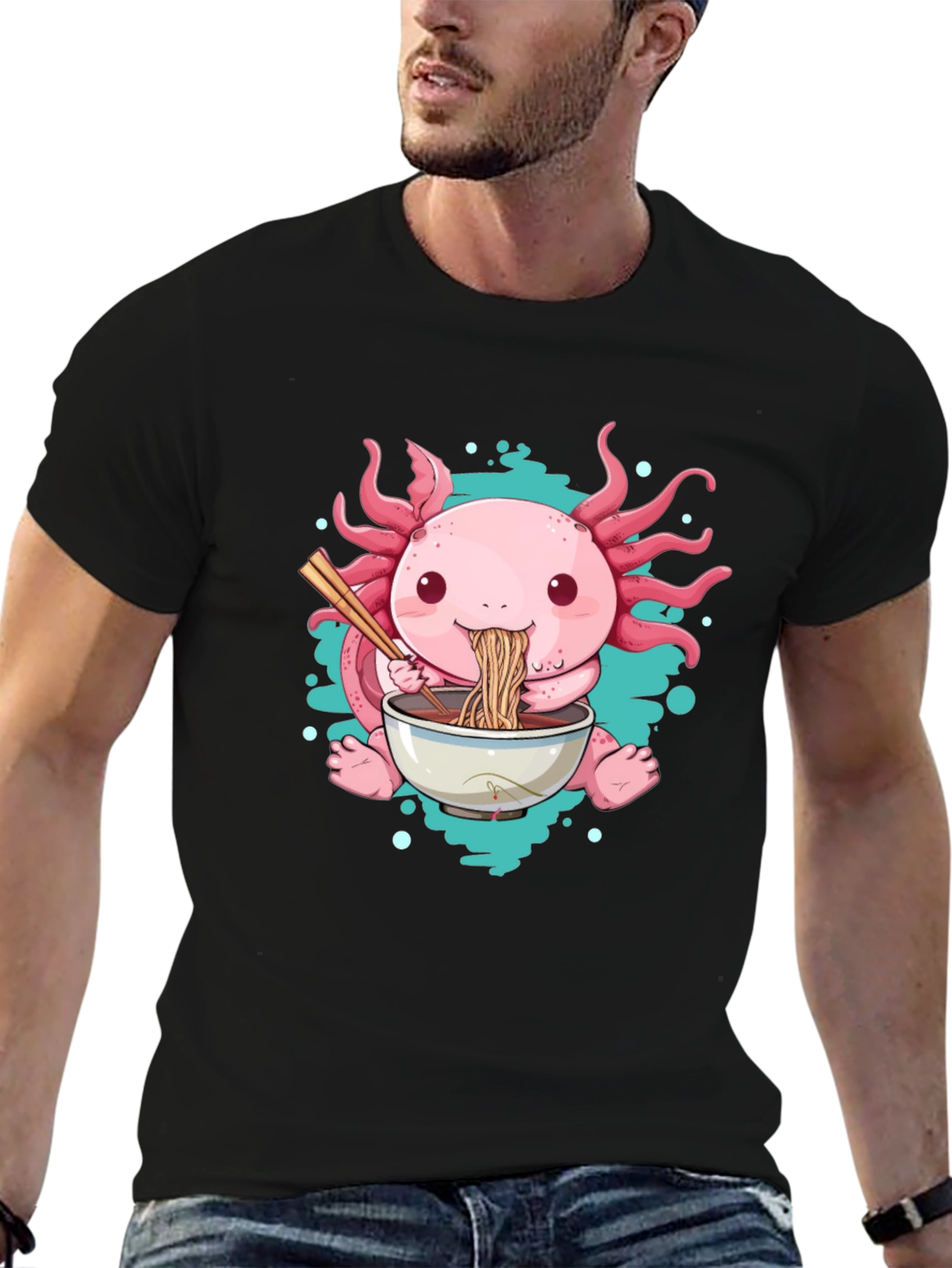 Axolotl Ramen T-Shirt - Cute Cartoon Tee