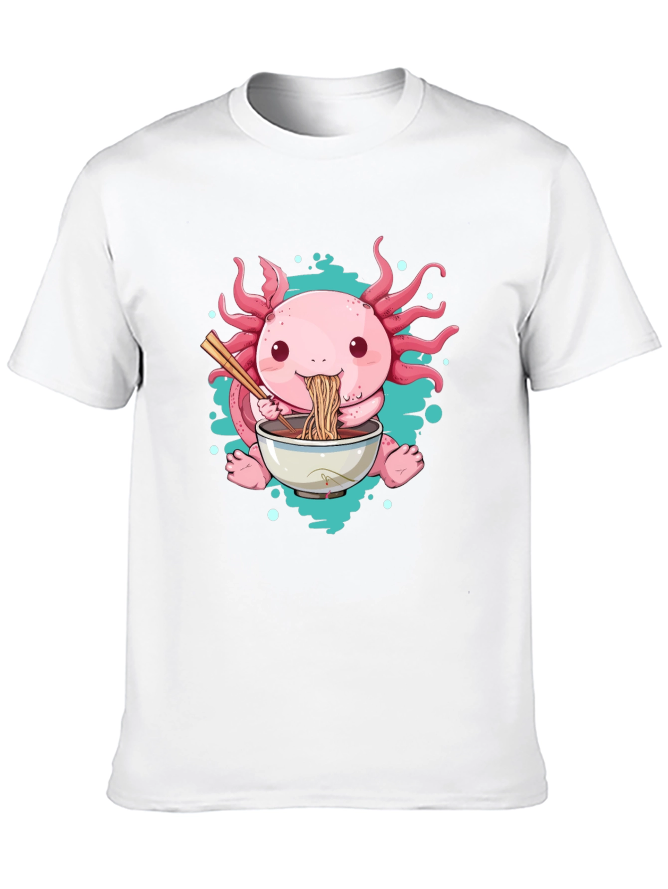 Axolotl Ramen T-Shirt - Cute Cartoon Tee