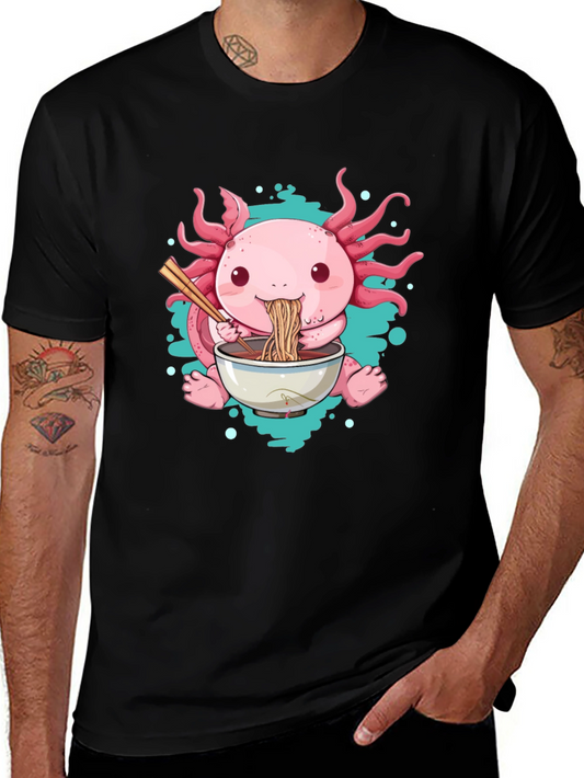 Axolotl Ramen T-Shirt - Cute Cartoon Tee