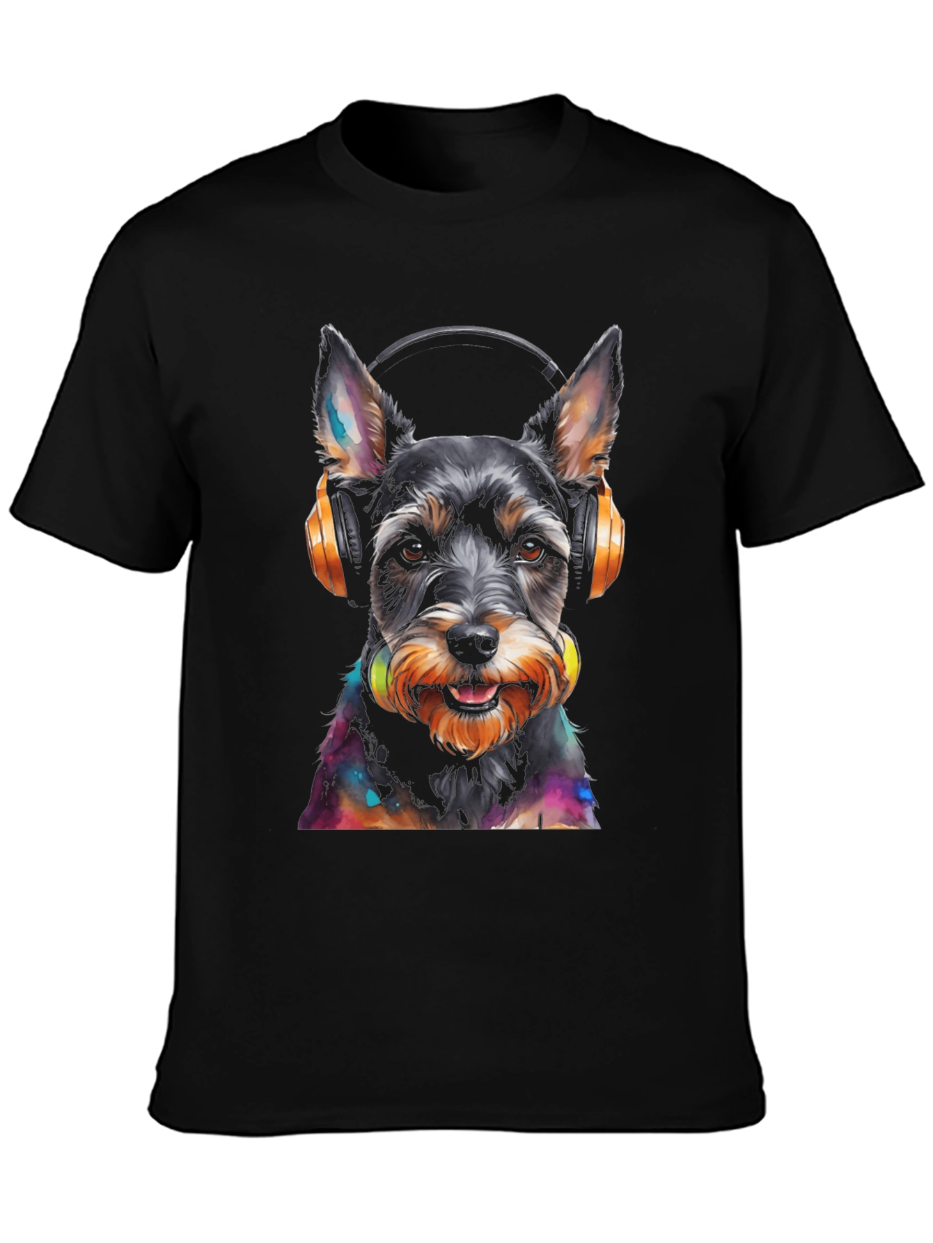 Dog with Headphones Graphic T-Shirt