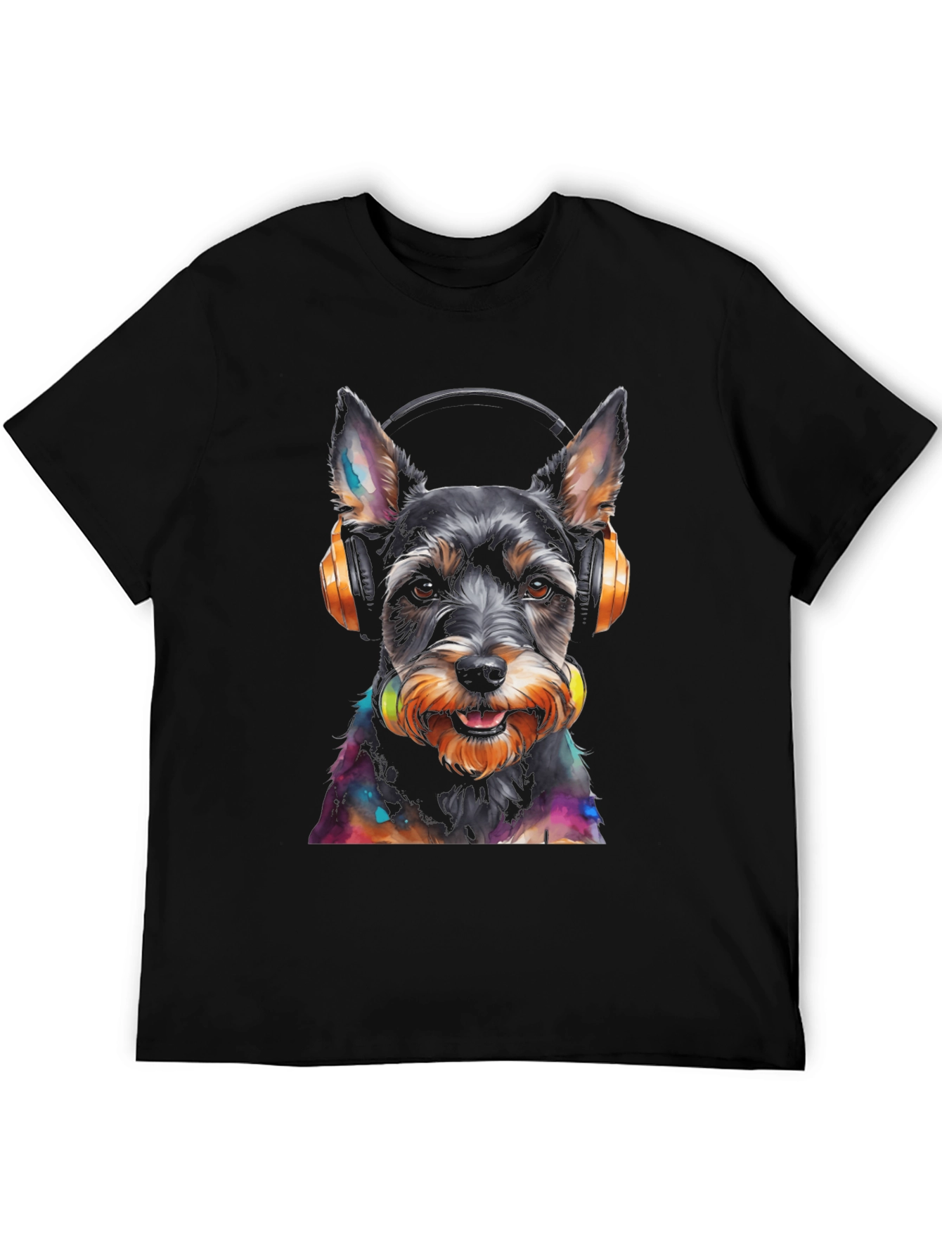 Dog with Headphones Graphic T-Shirt