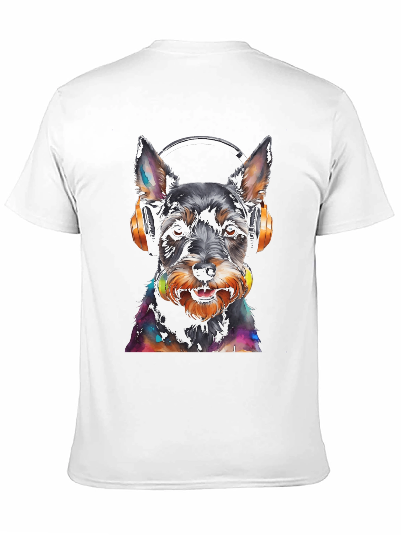 Dog with Headphones Graphic T-Shirt