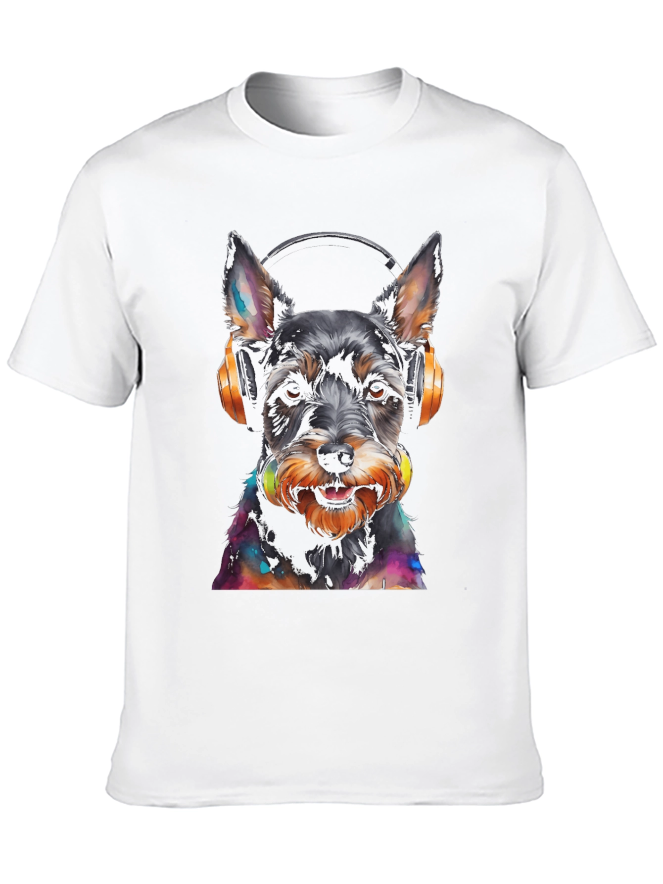 Dog with Headphones Graphic T-Shirt