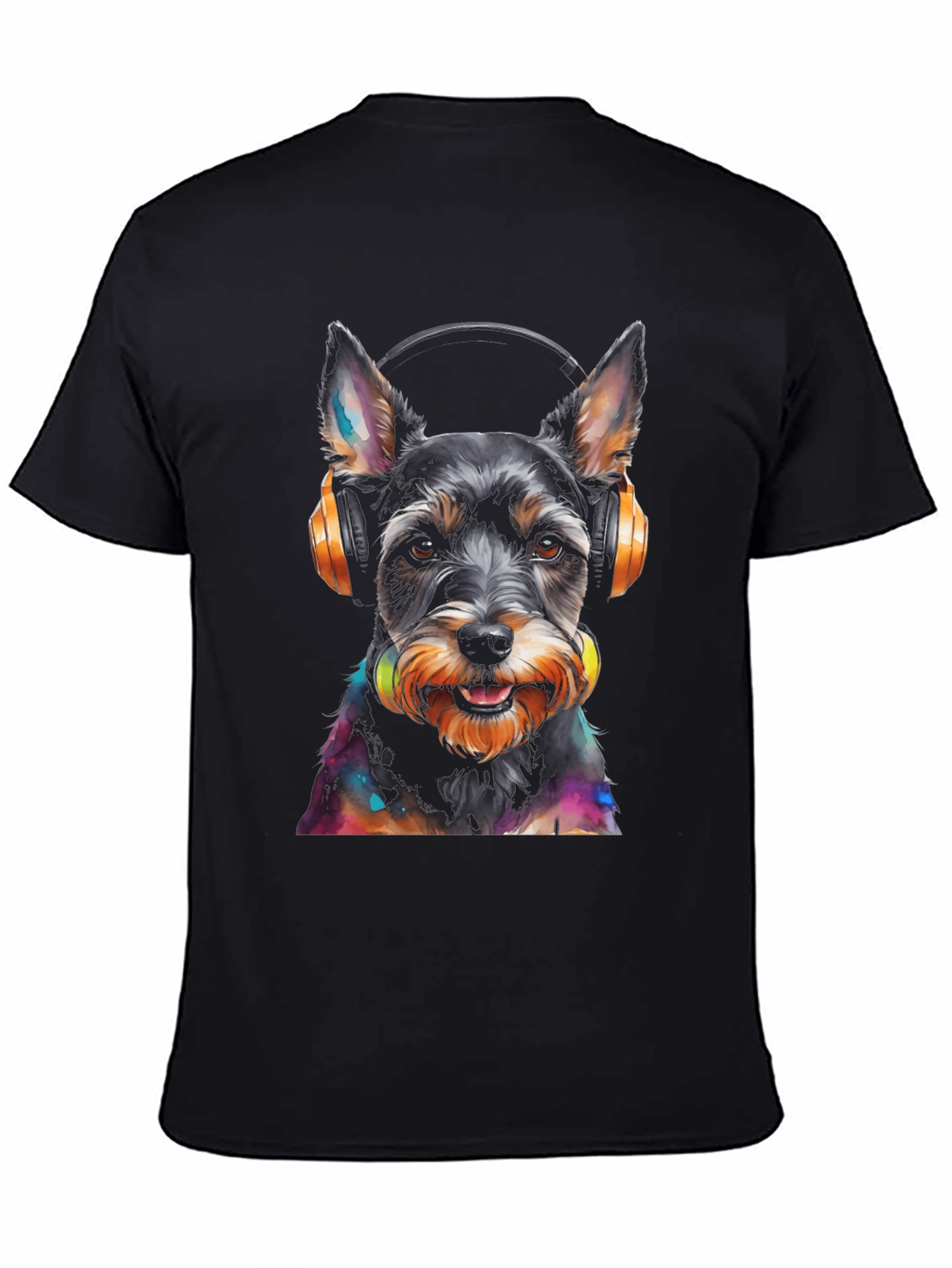 Dog with Headphones Graphic T-Shirt