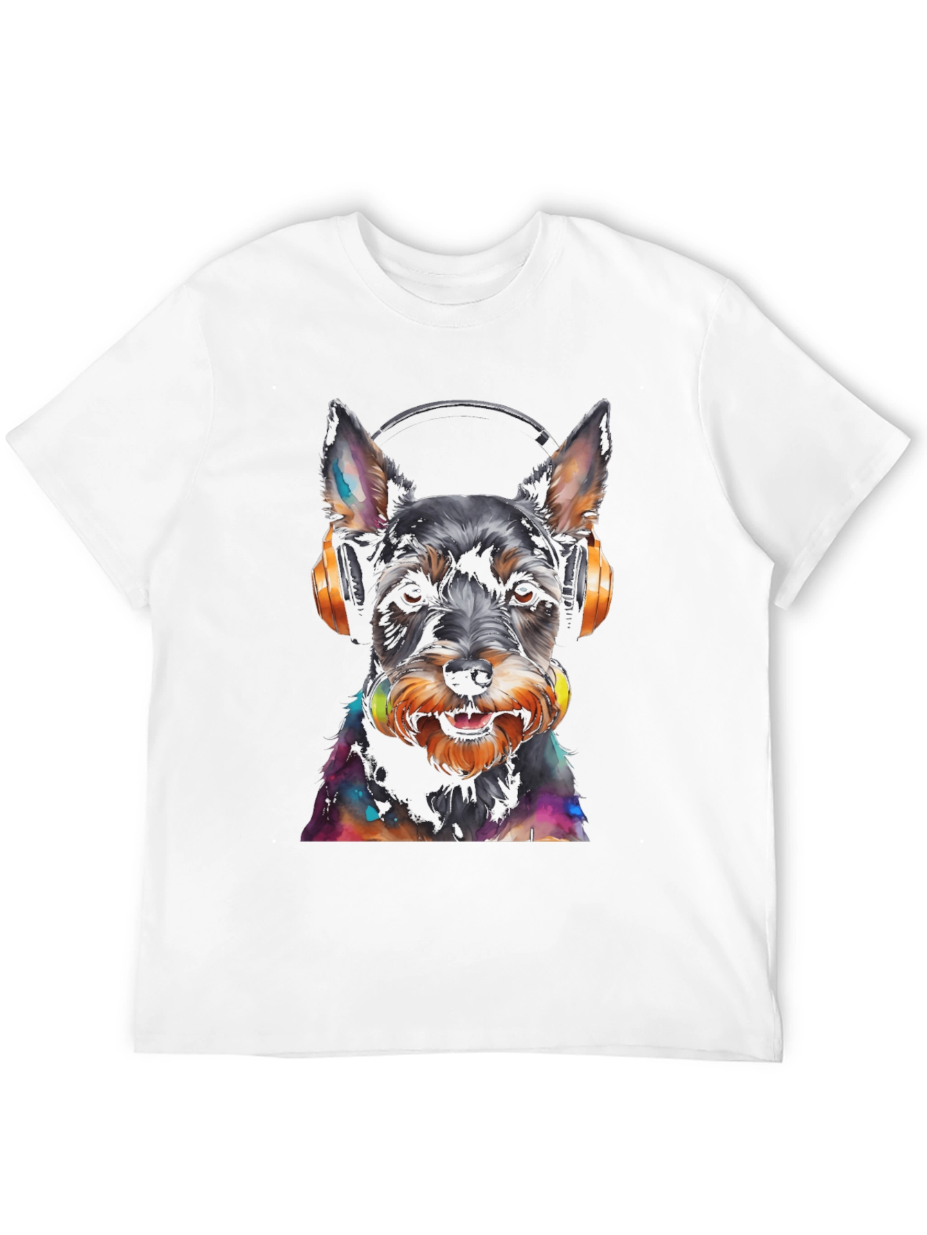 Dog with Headphones Graphic T-Shirt