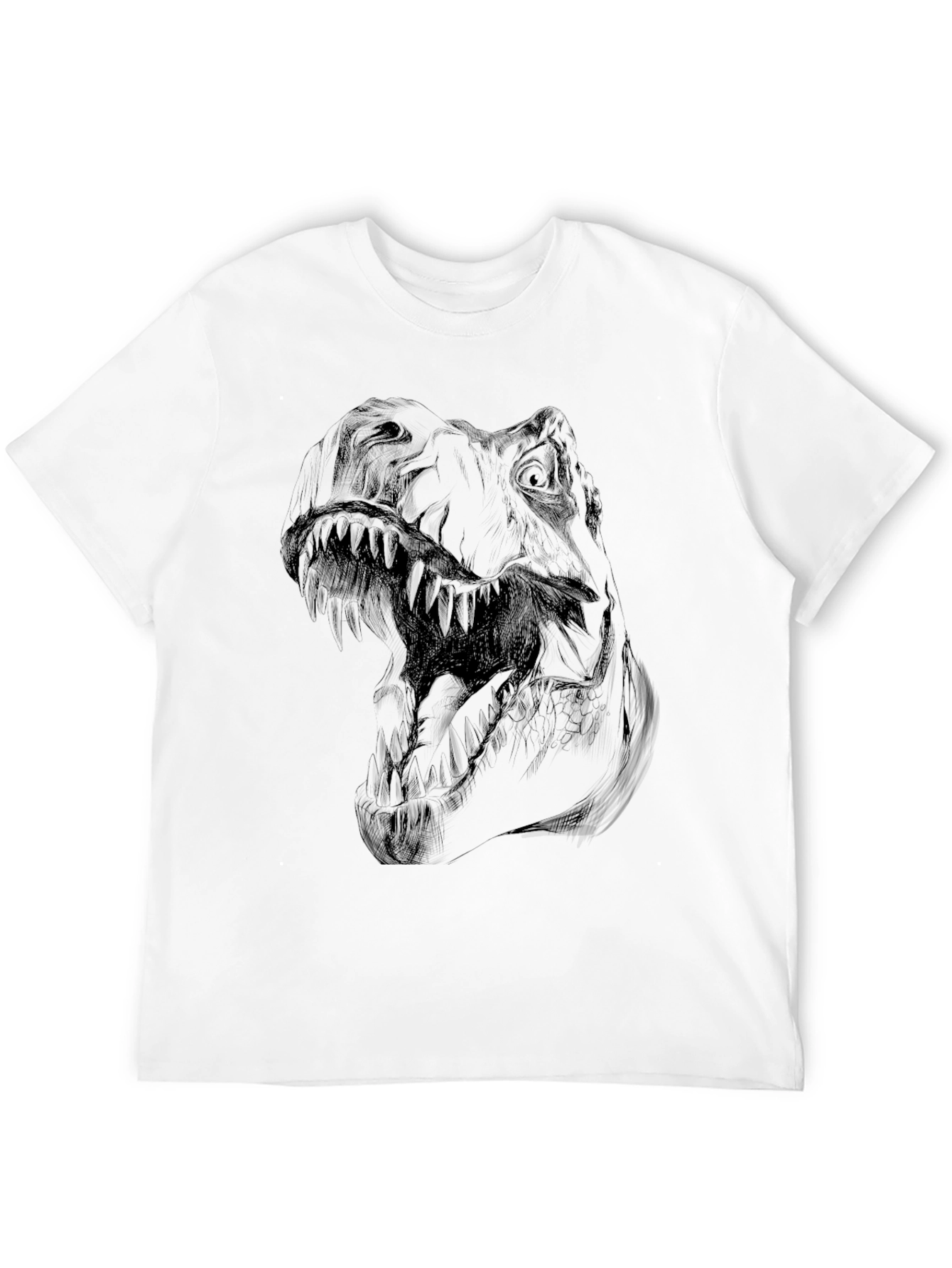 Dino T-Rex Graphic Tee - Mens Black Dinosaur Shirt