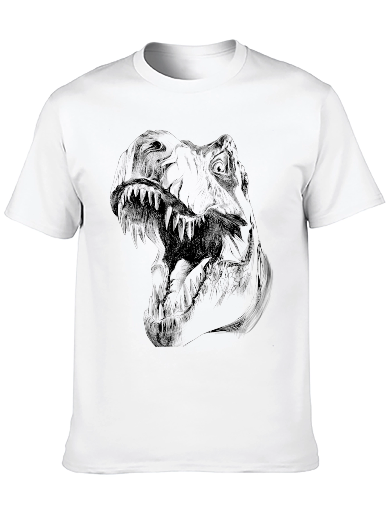 Dino T-Rex Graphic Tee - Mens Black Dinosaur Shirt