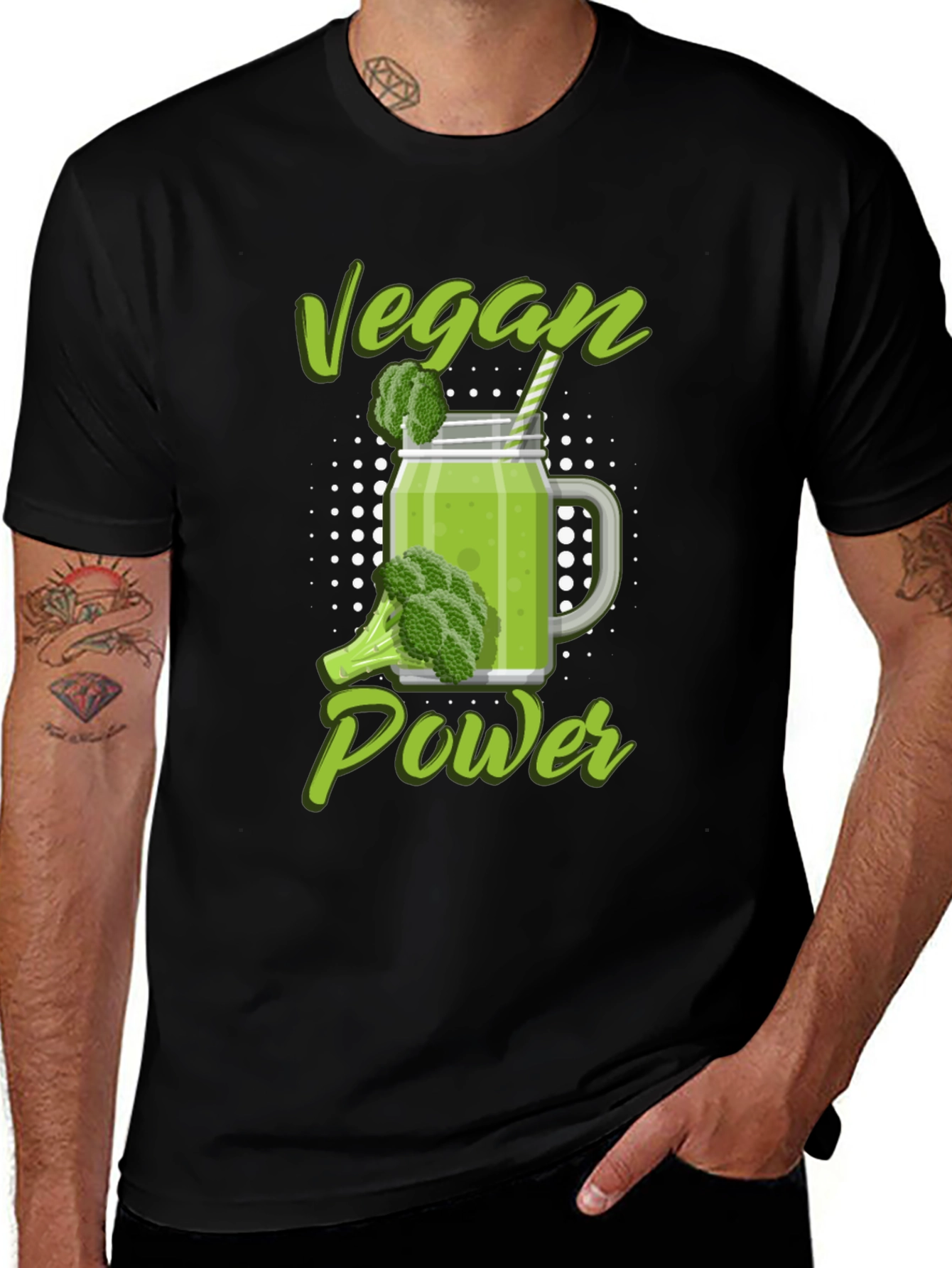 Vegan Power T-Shirt - Green Smoothie Design
