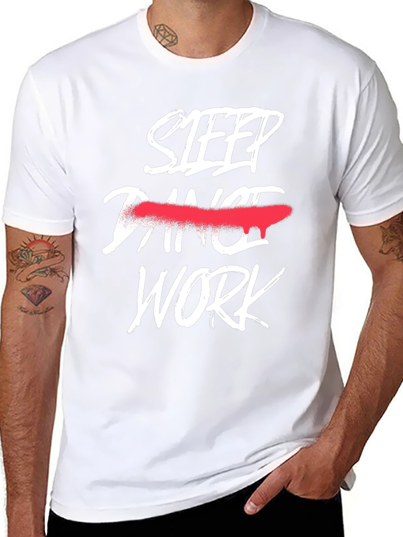 Sleep Work Tee - Black Graphic T-Shirt