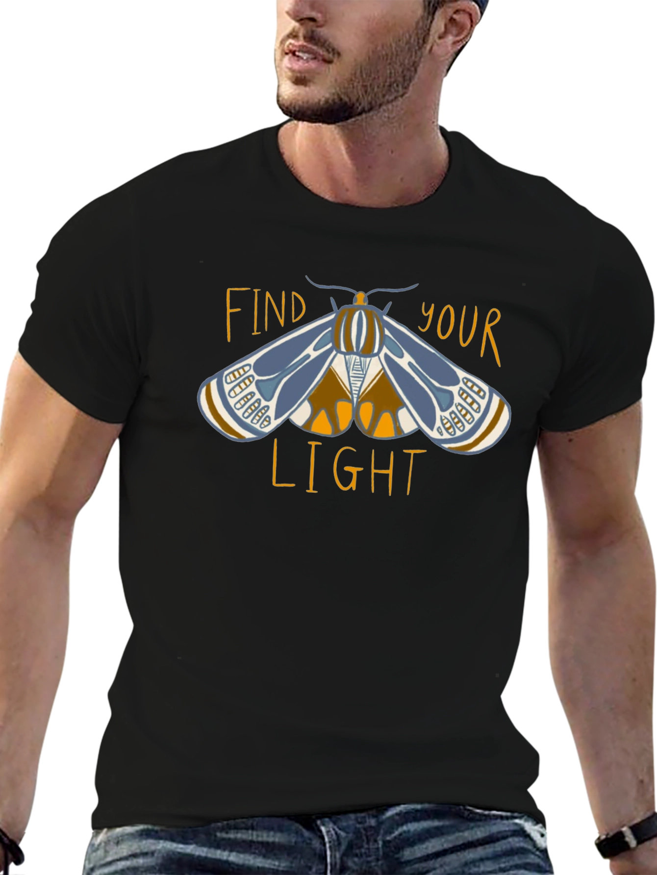Find Your Light Moth Graphic T-Shirt