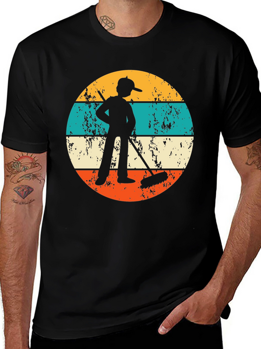 Vintage Sweeper Tee - Retro Janitor Graphic T-Shirt