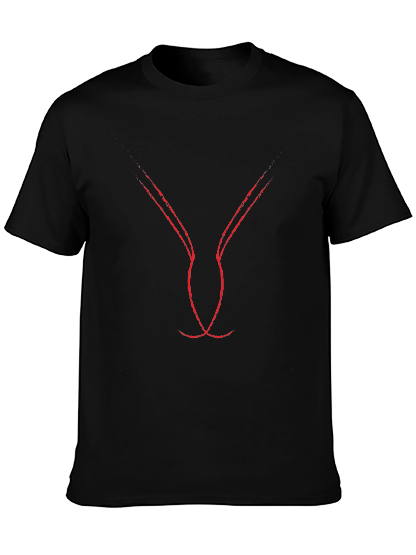 Abstract Red Design Black T-Shirt