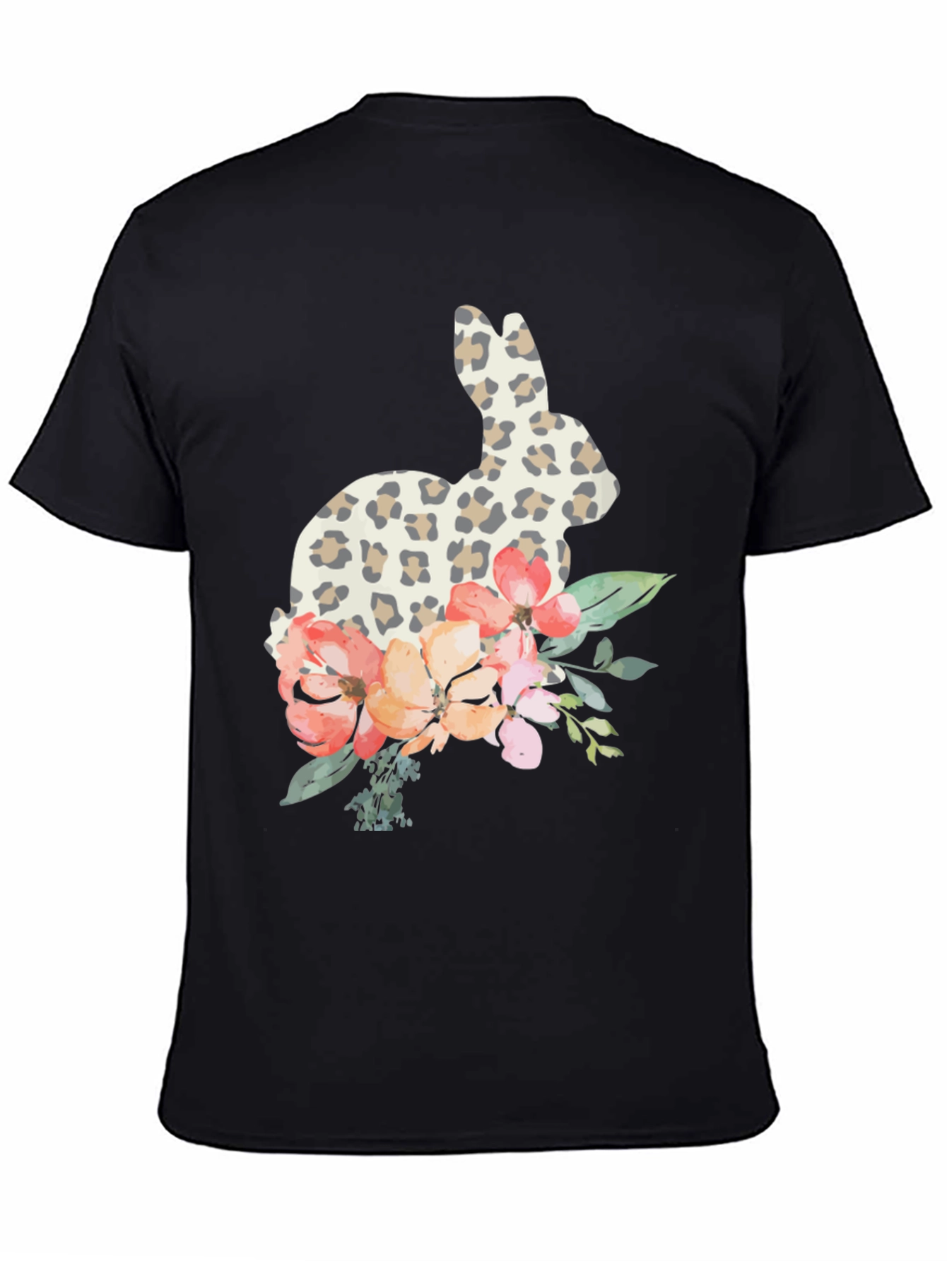 Floral Bunny Graphic Tee - Easter Spring Casual