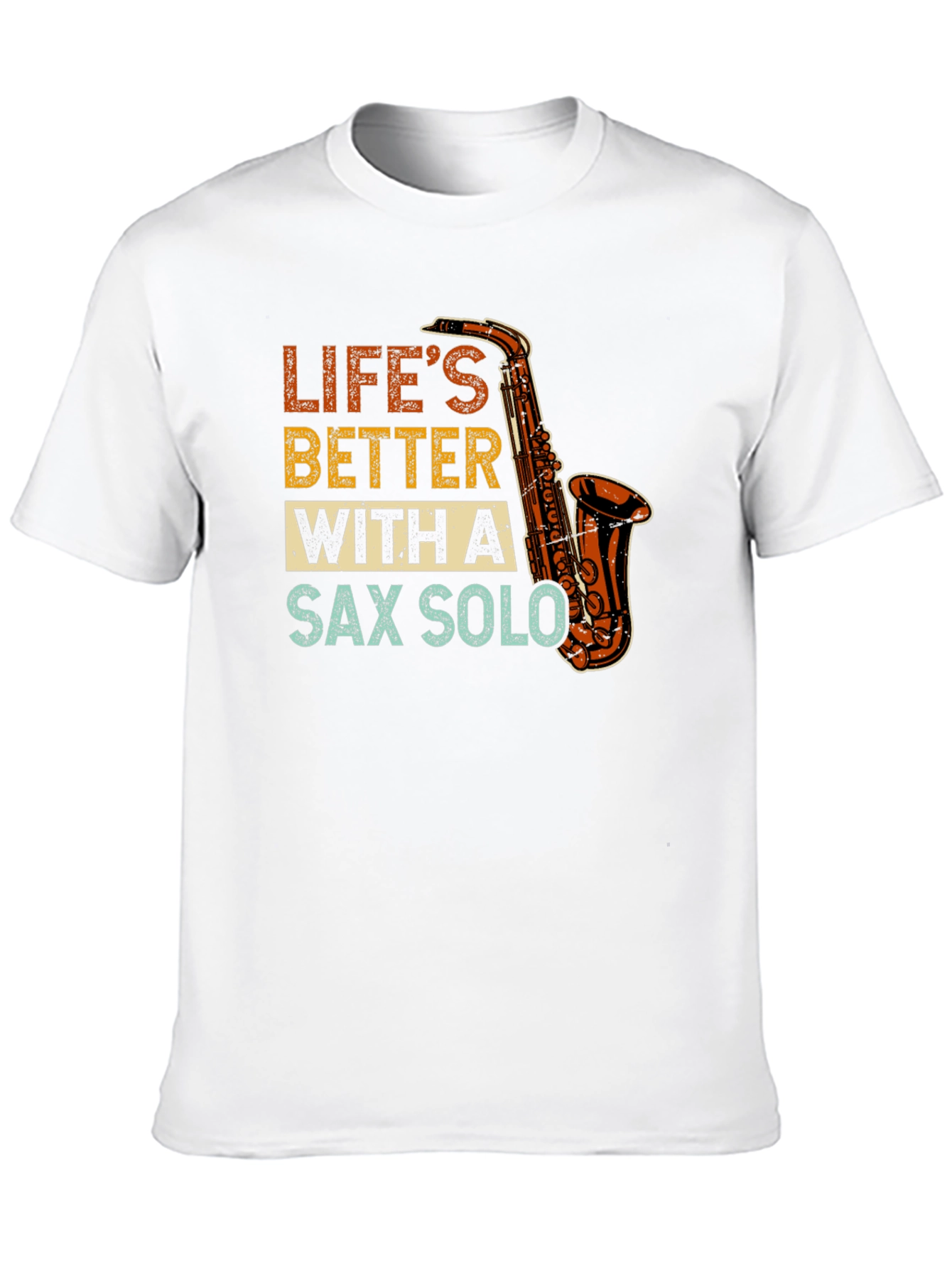 Lifes Better With Sax Solo Black T-Shirt