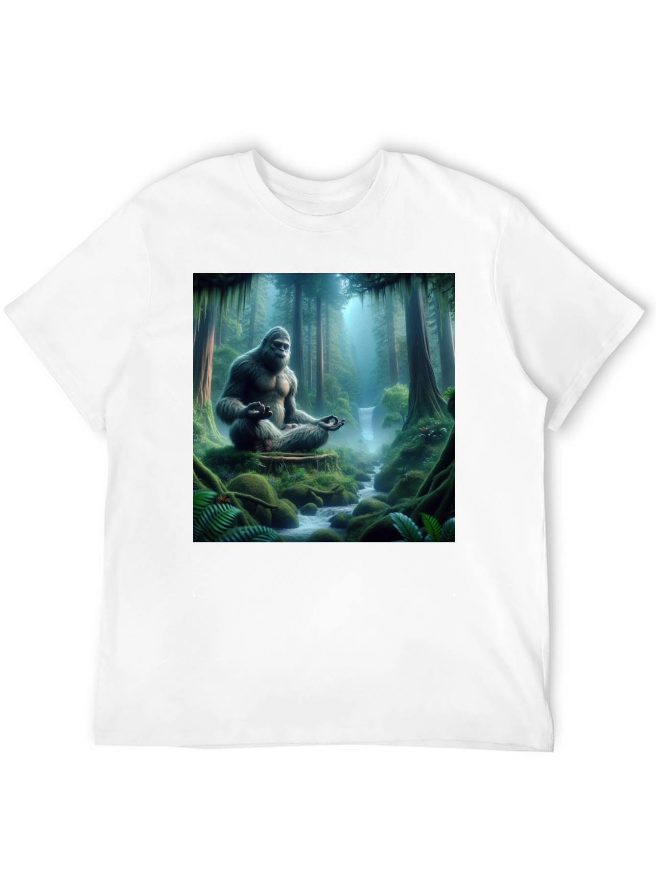 Zen Bigfoot T-Shirt: Meditating Sasquatch Design
