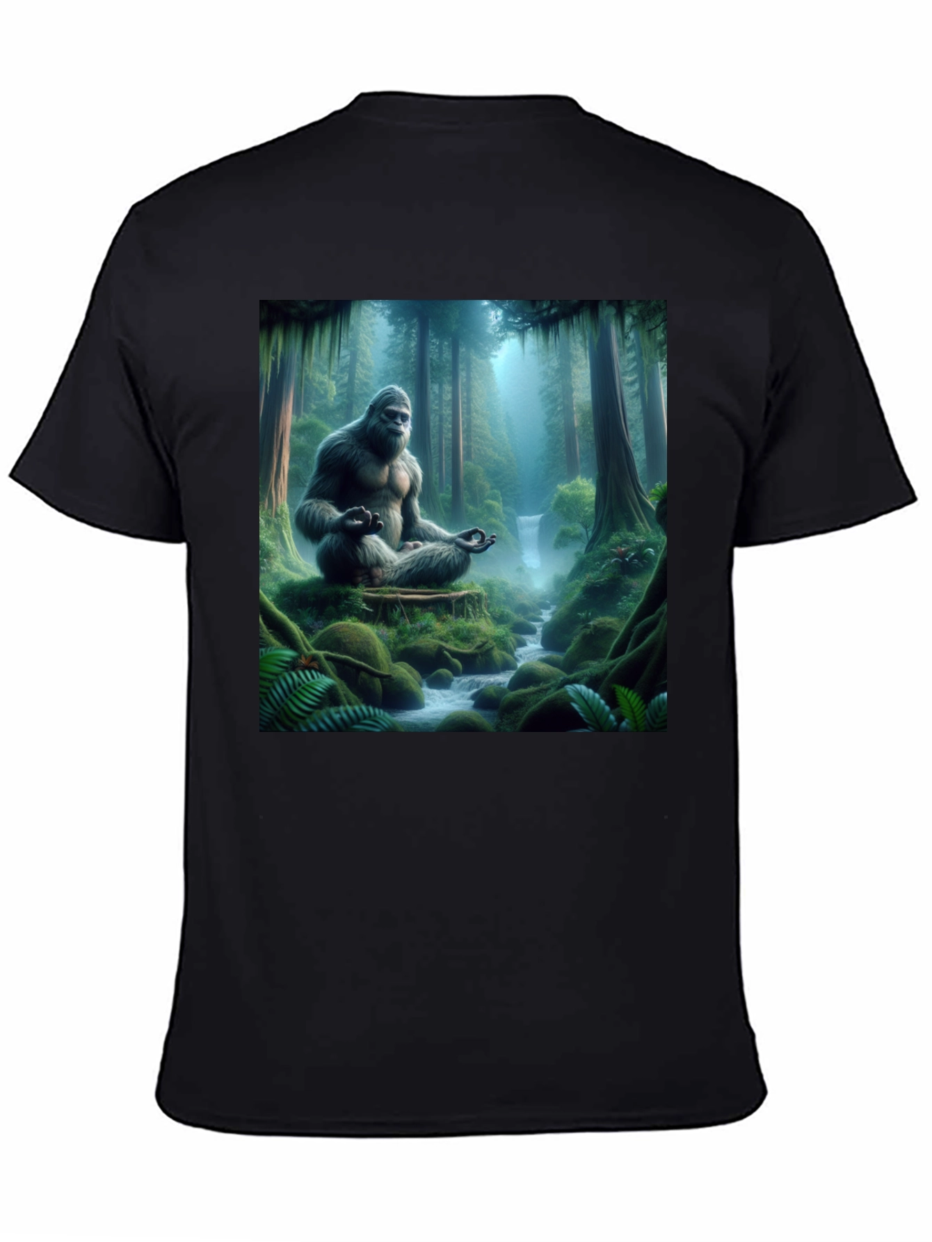 Zen Bigfoot T-Shirt: Meditating Sasquatch Design
