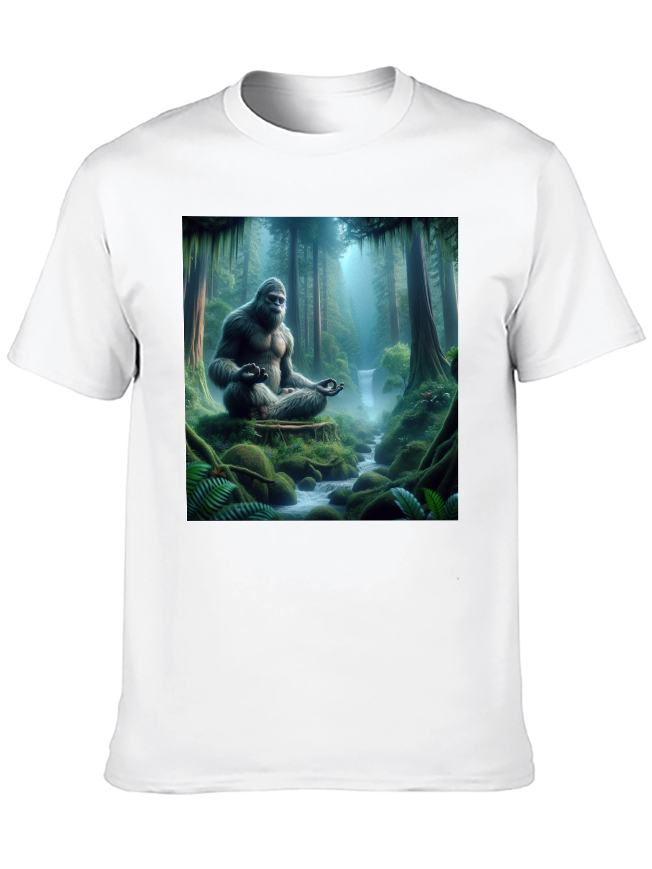 Zen Bigfoot T-Shirt: Meditating Sasquatch Design