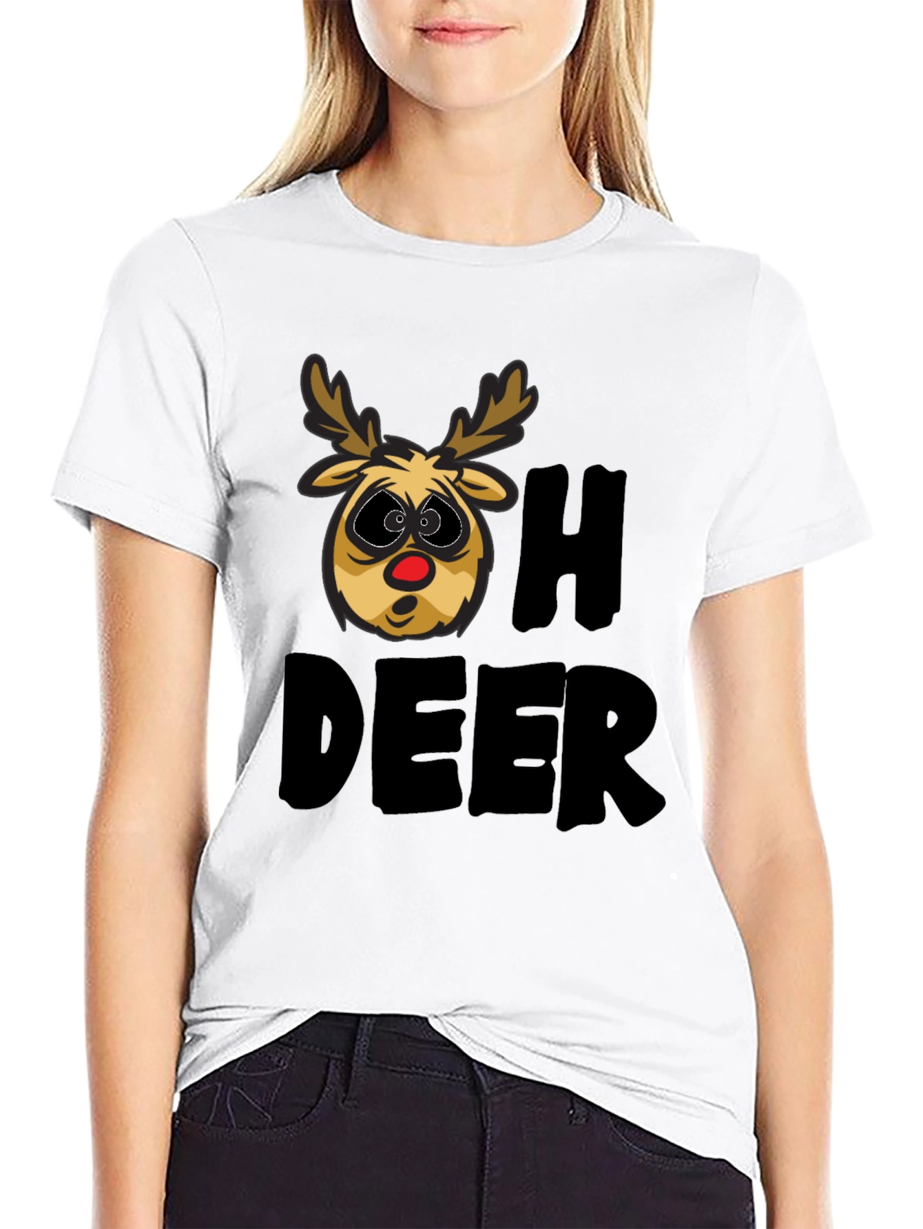 Oh Deer T-Shirt - Funny Christmas Reindeer Tee