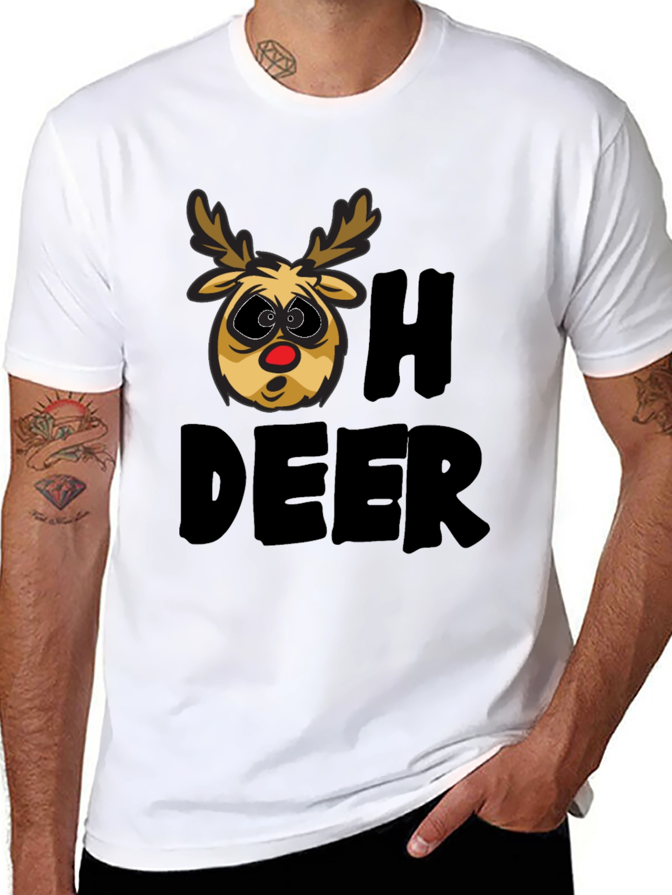 Oh Deer T-Shirt - Funny Christmas Reindeer Tee