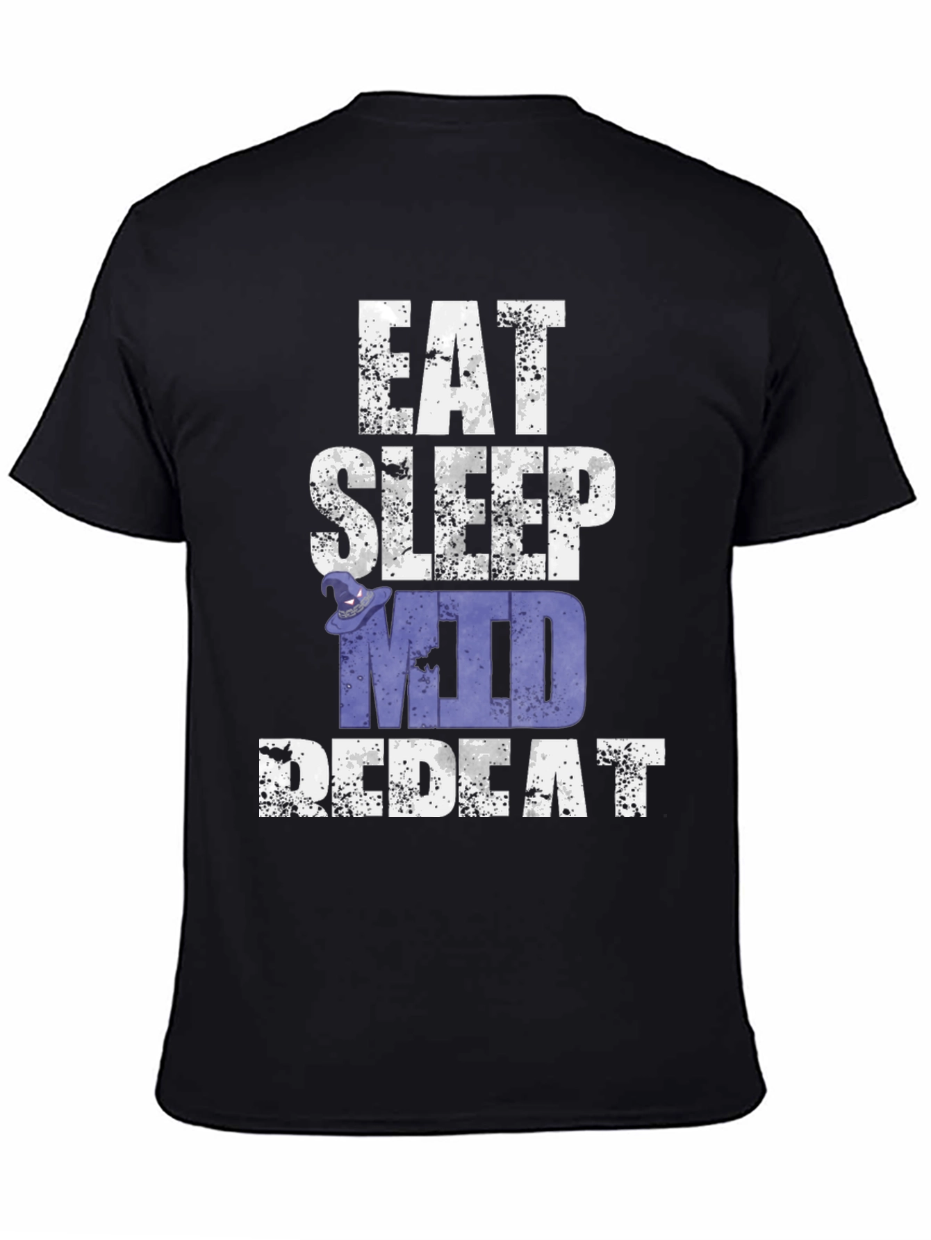 Eat Sleep MUD Repeat Black Graphic T-Shirt