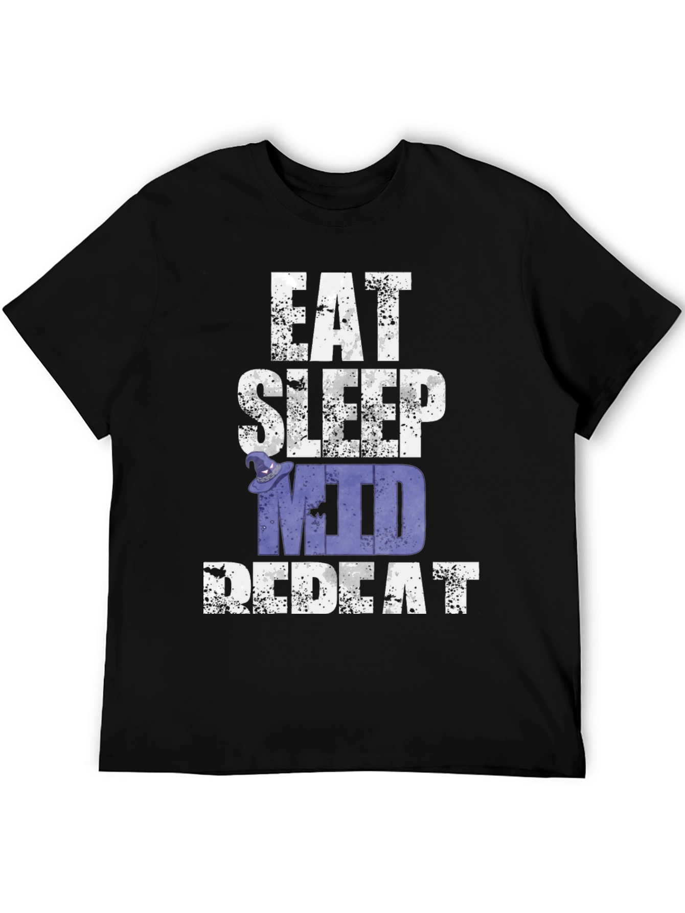 Eat Sleep MUD Repeat Black Graphic T-Shirt