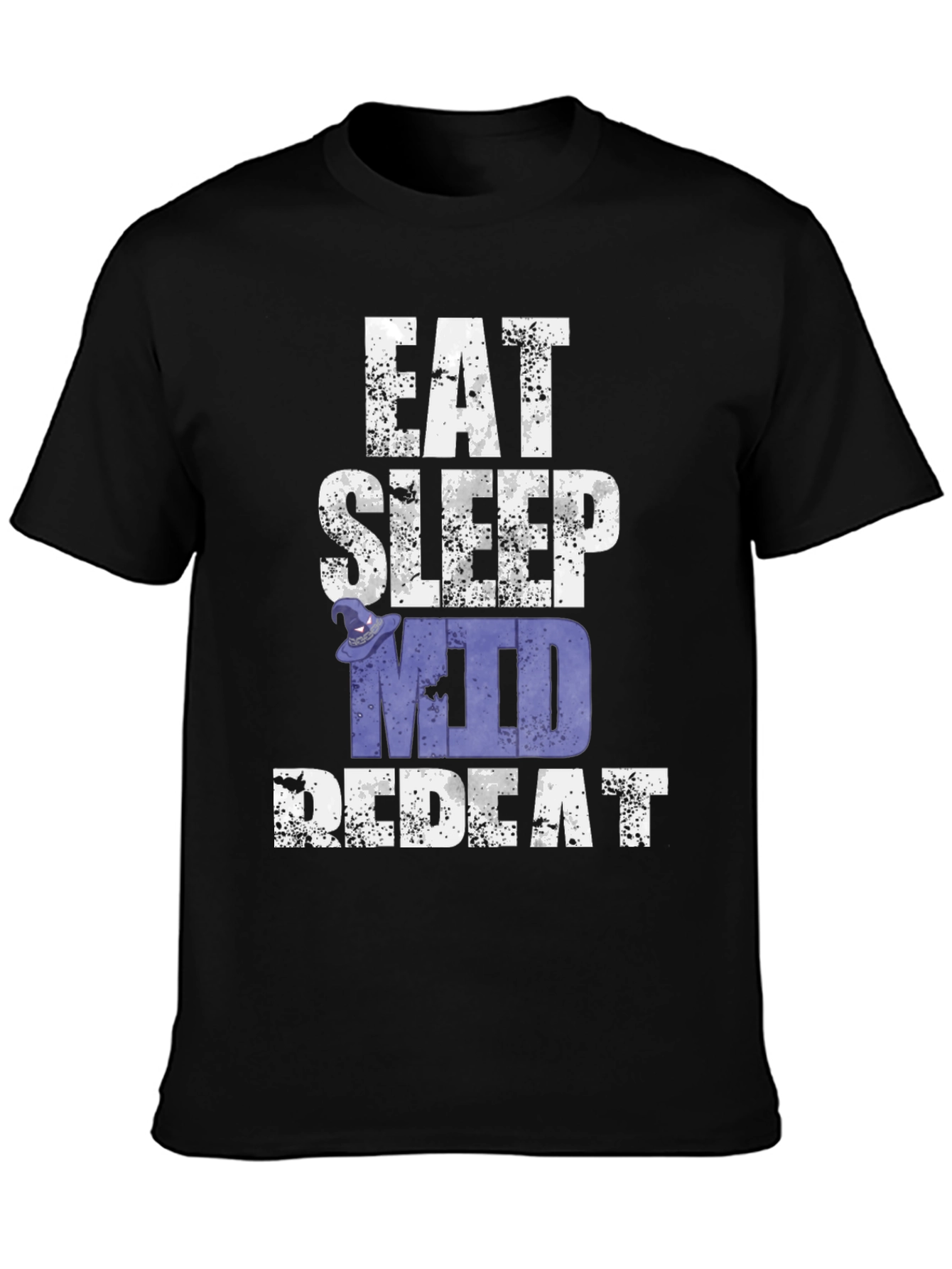 Eat Sleep MUD Repeat Black Graphic T-Shirt