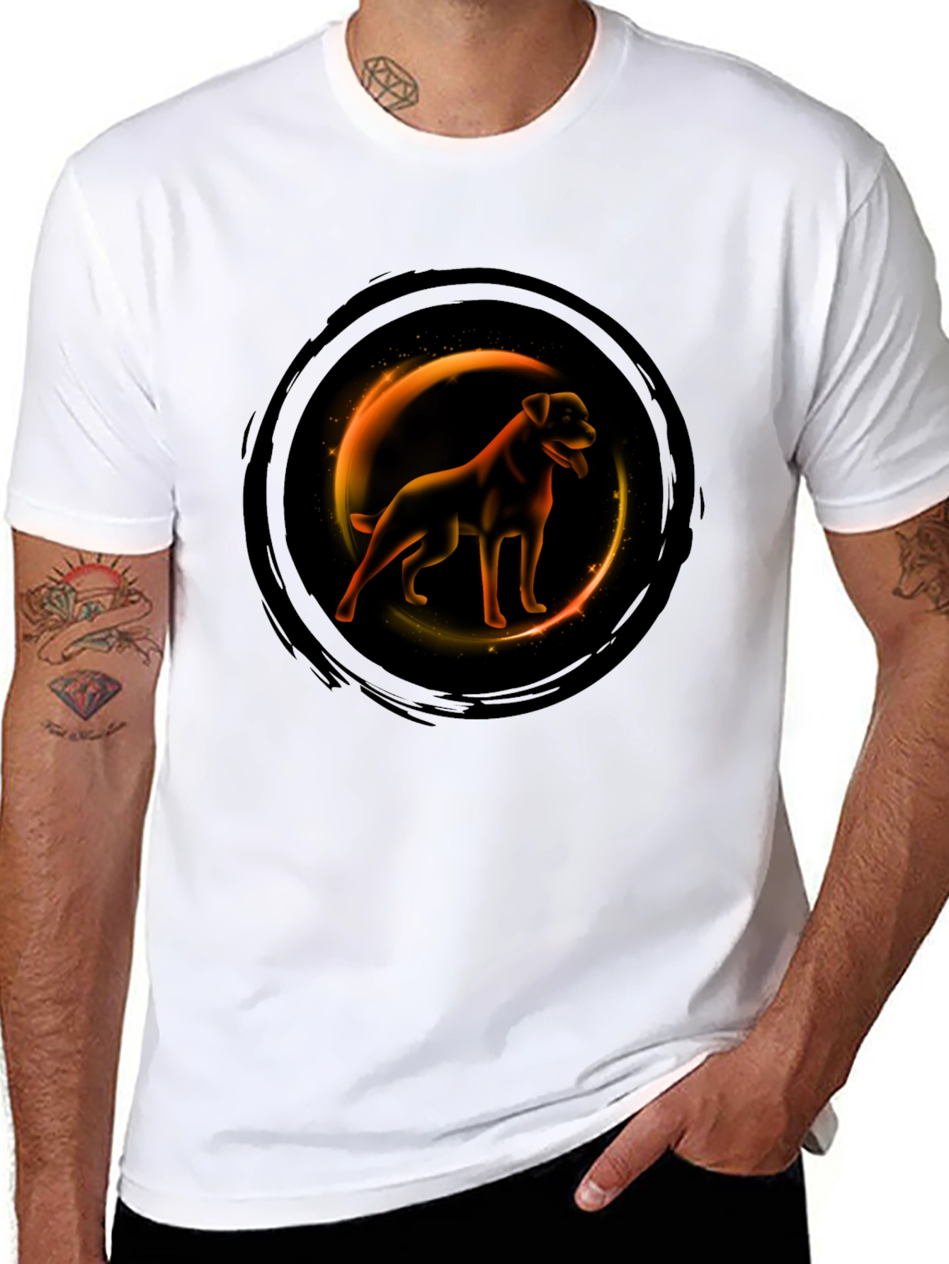 Dog Graphic T-Shirt - Round Design
