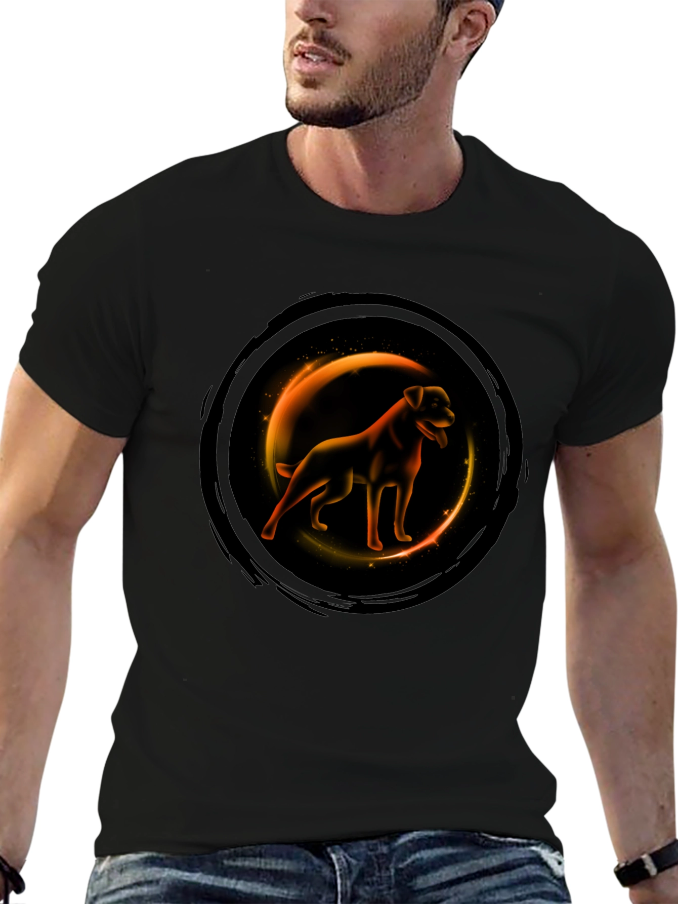 Dog Graphic T-Shirt - Round Design