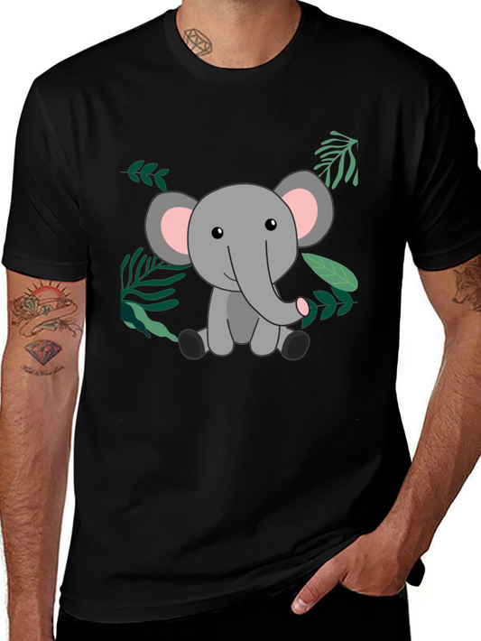 Cute Elephant Graphic T-Shirt - Unisex Black Tee